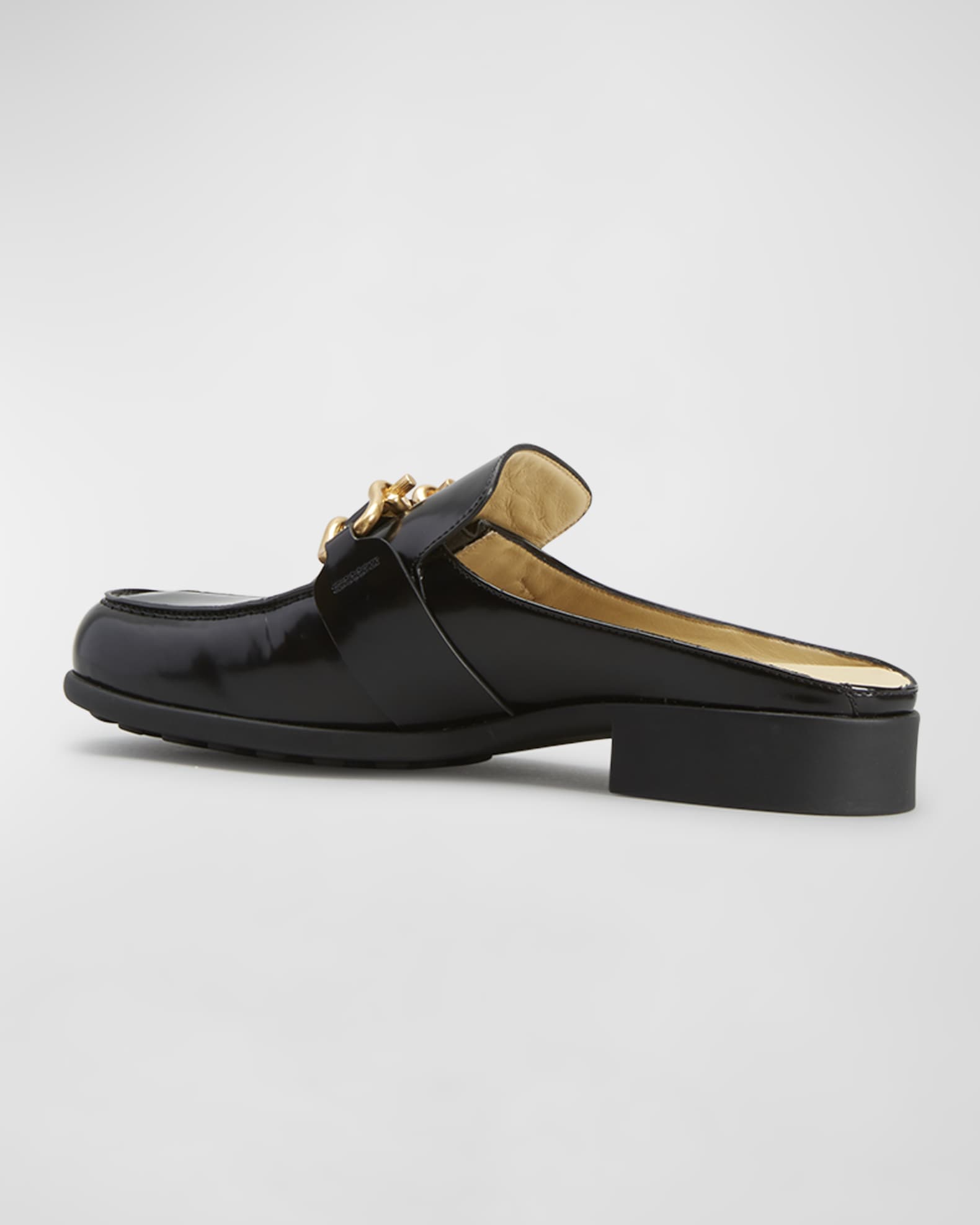CC FLAT MULE 25S IN BLACK CALFSKIN STYLE 4