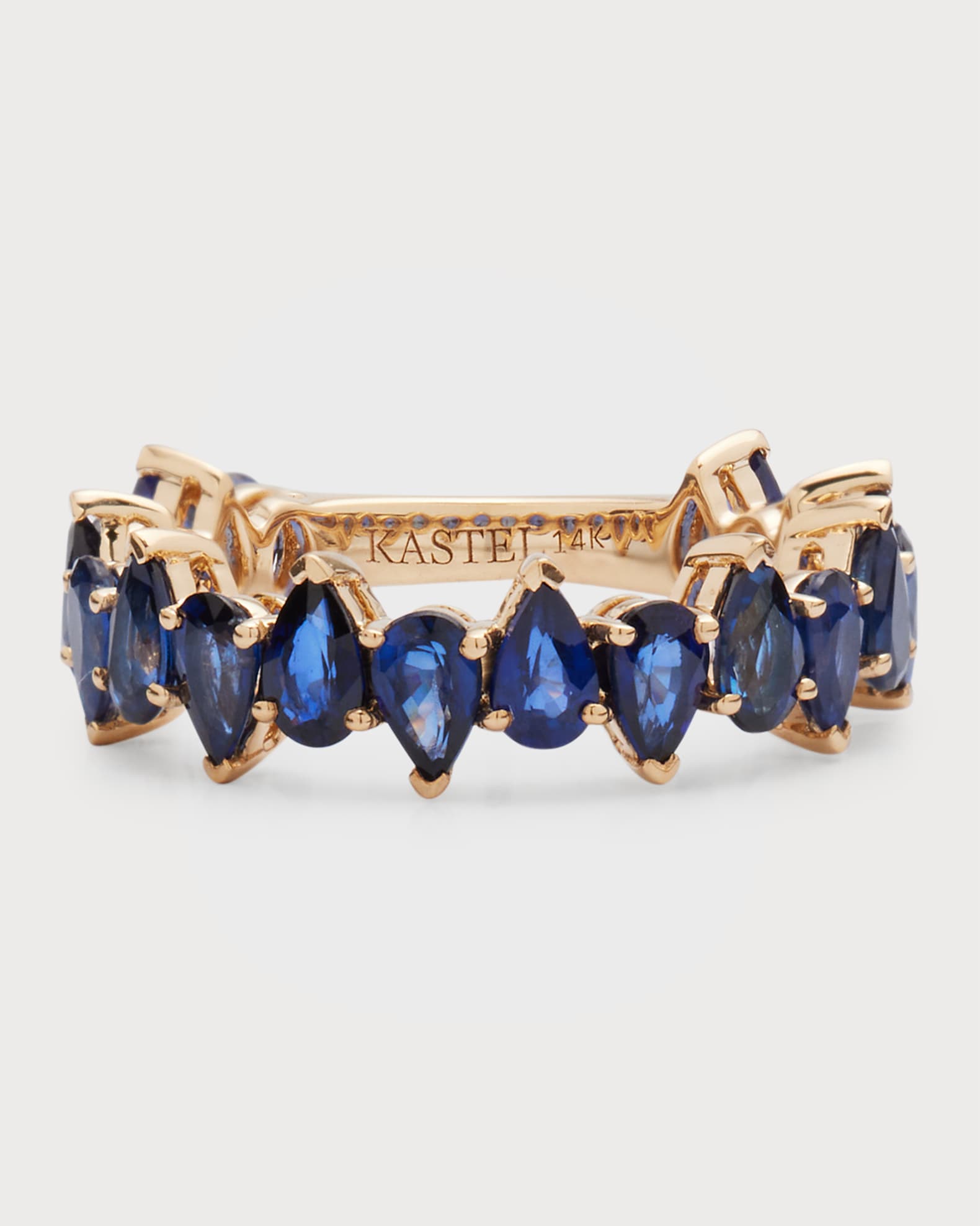 14K Yellow Gold Kora Blue Sapphire Ring, Size 7 0