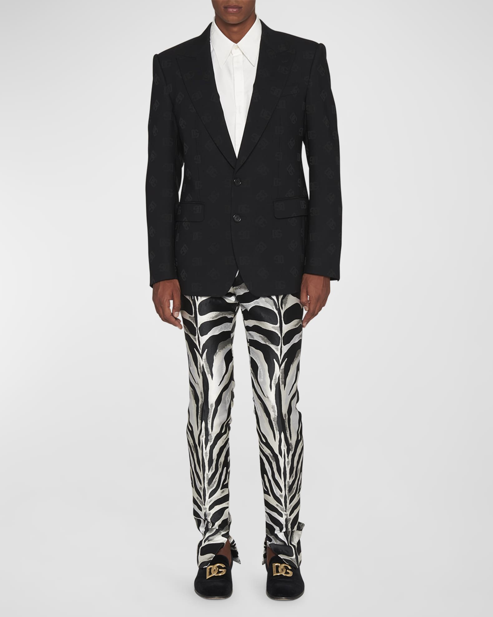 【開店記念セール！】 Dolce&Gabbana Jacket Tuxedo Jacquard Monogram DG Men's パンツ