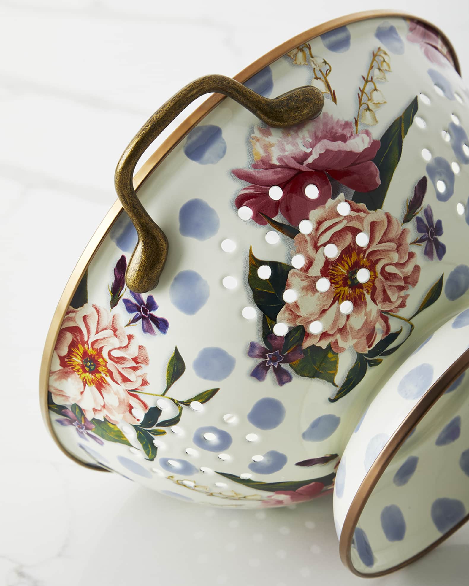 MacKenzieChilds Wildflowers Enamel Large Colander Neiman Marcus