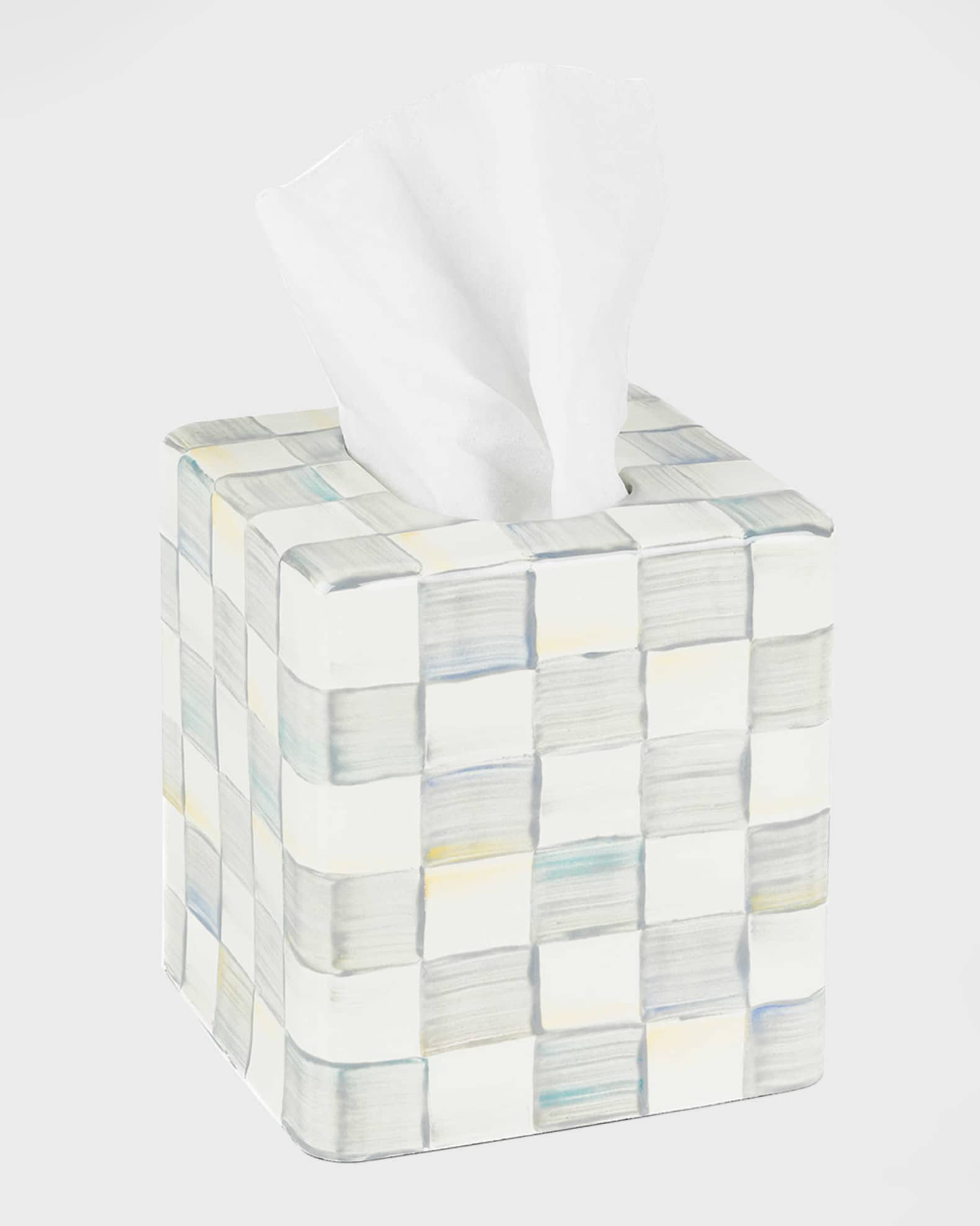 MacKenzieChilds Sterling Courtly Check Tissue Box Cover Neiman Marcus