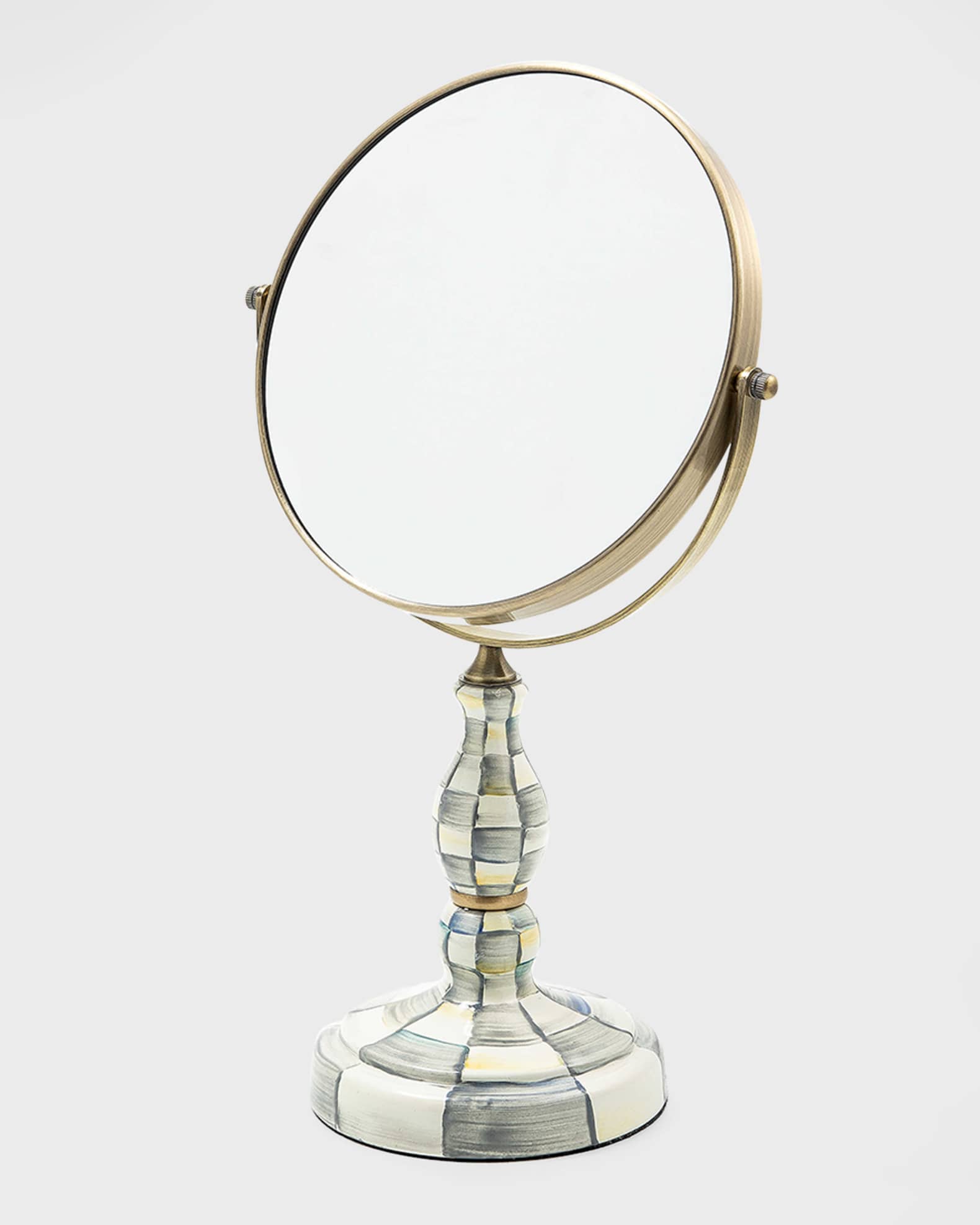 Sterling Check Enamel Vanity Mirror 0