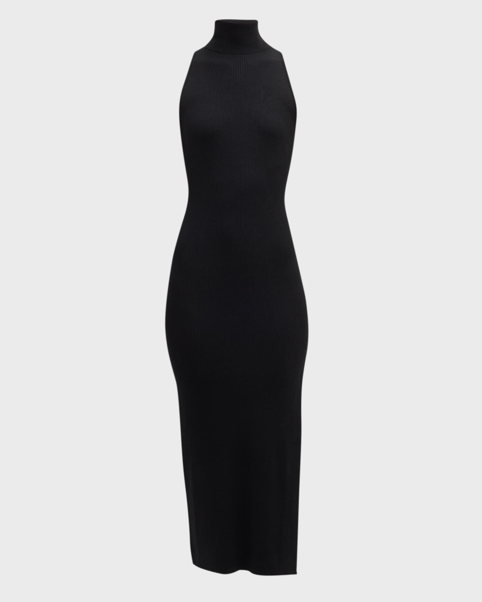 Grey/Ven Gia Sleeveless Turtleneck Midi Dress Neiman Marcus