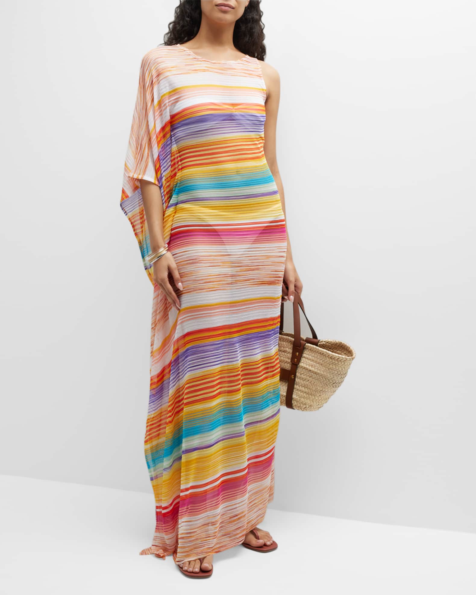 Missoni Variegated Stripe Asymmetric Maxi Dress Neiman Marcus