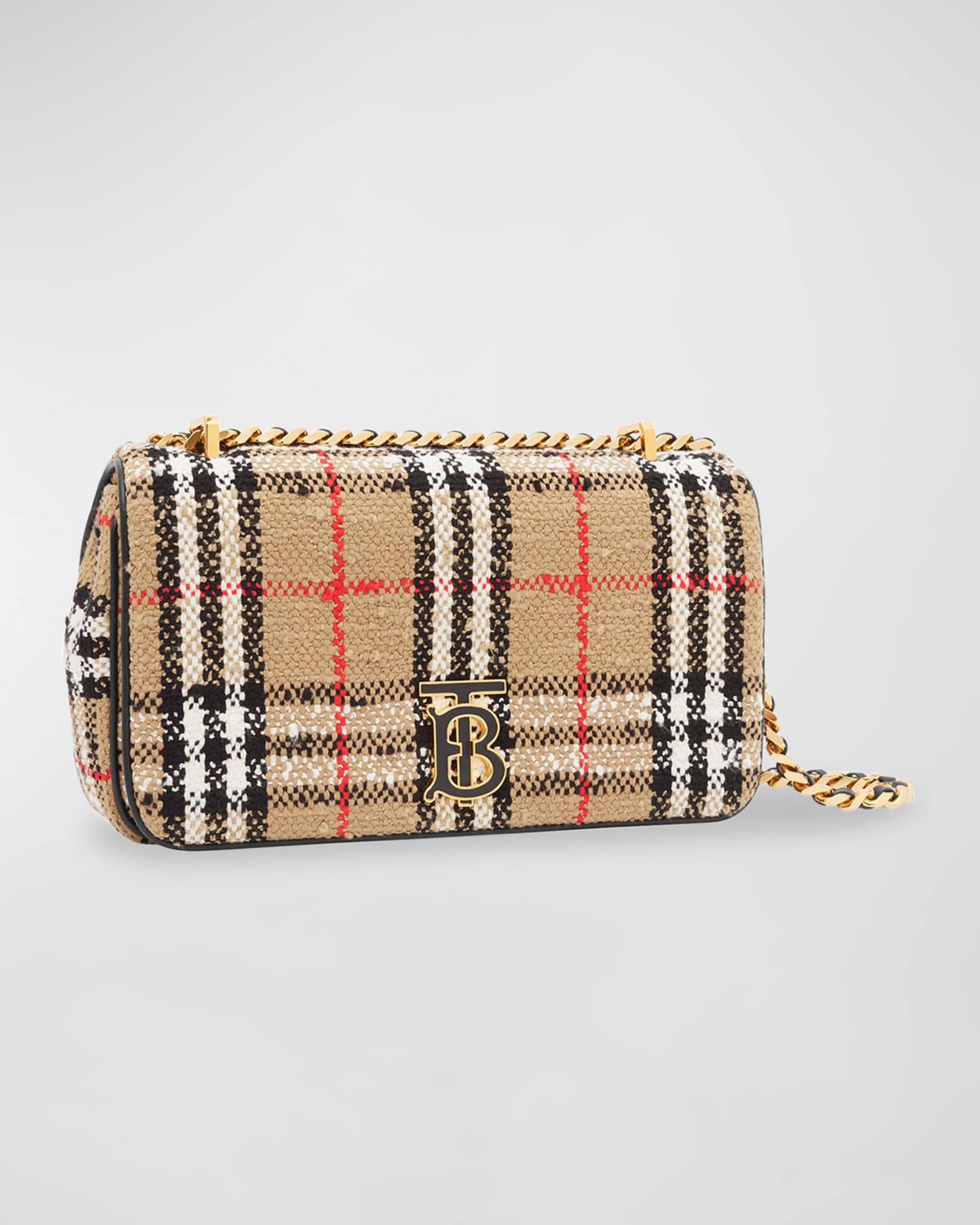 Burberry Lola Small Vintage Check Boucle Shoulder Bag