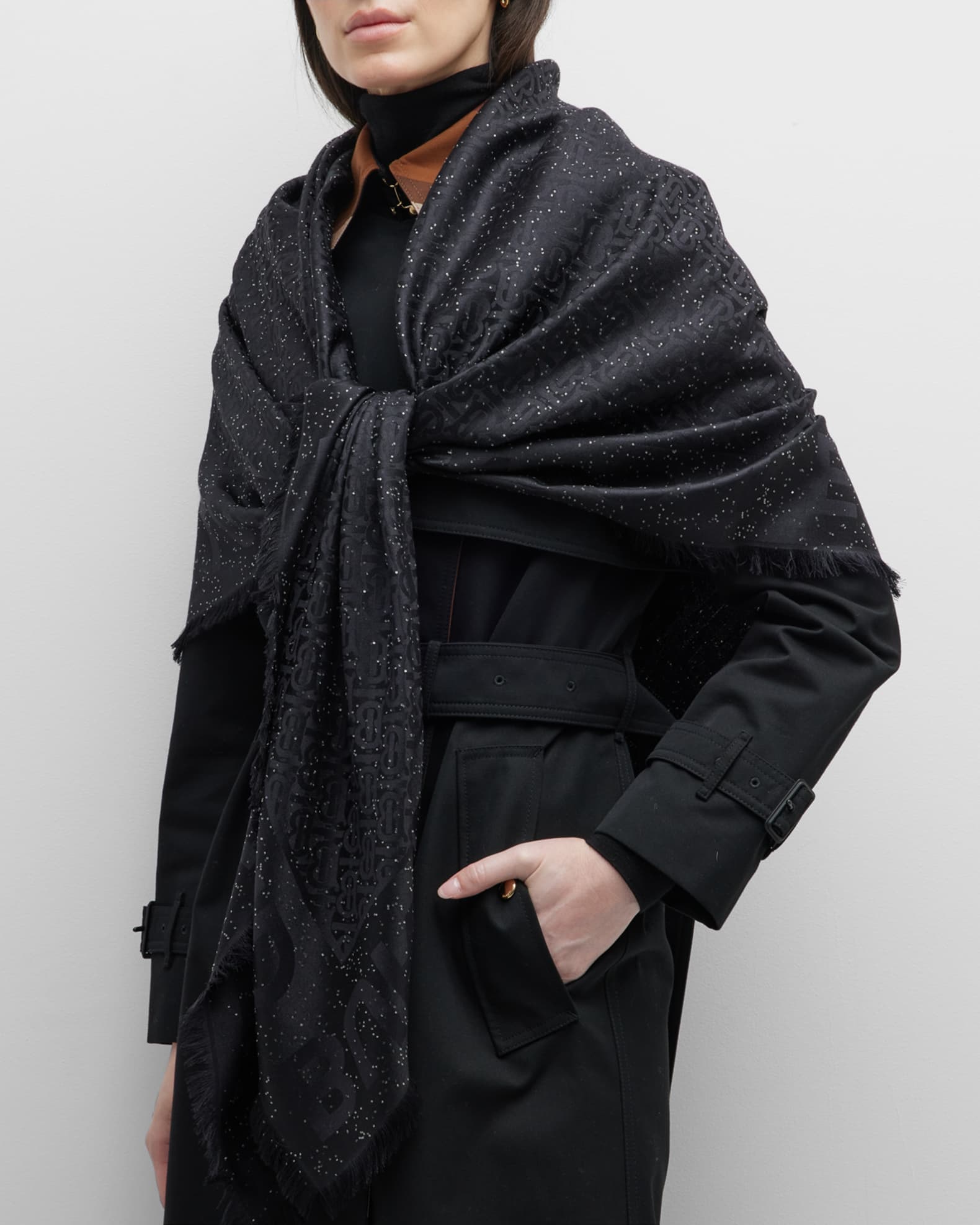 BBR SCARF 180 CM IN SILK MIX WOOL 481161