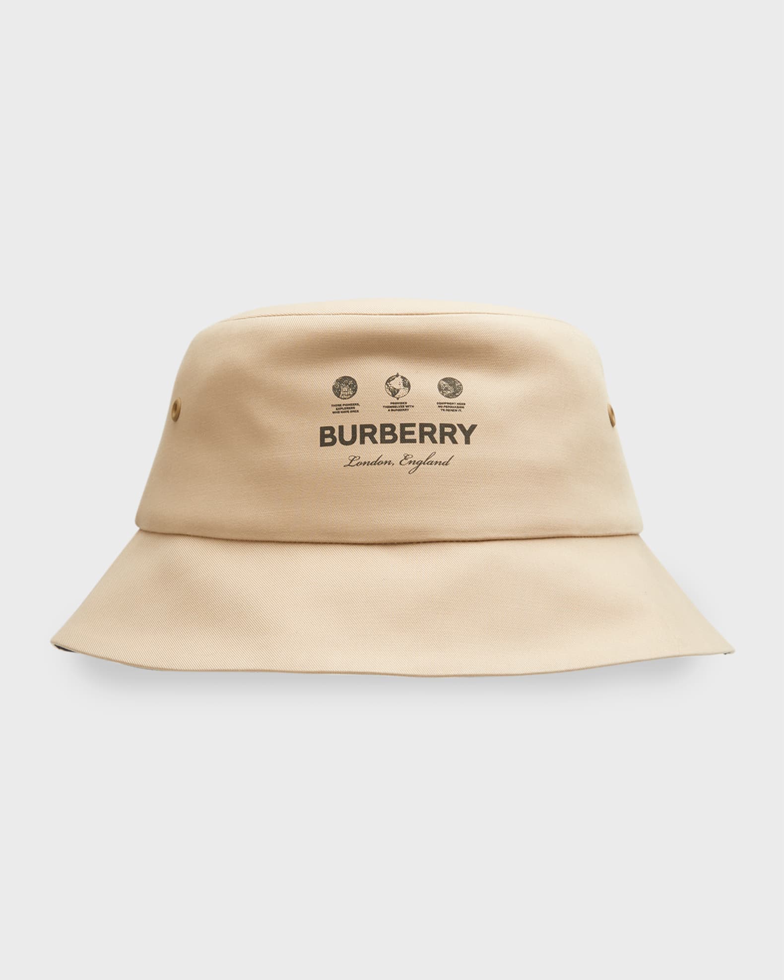 Burberry Monogram Print Denim Bucket Hat