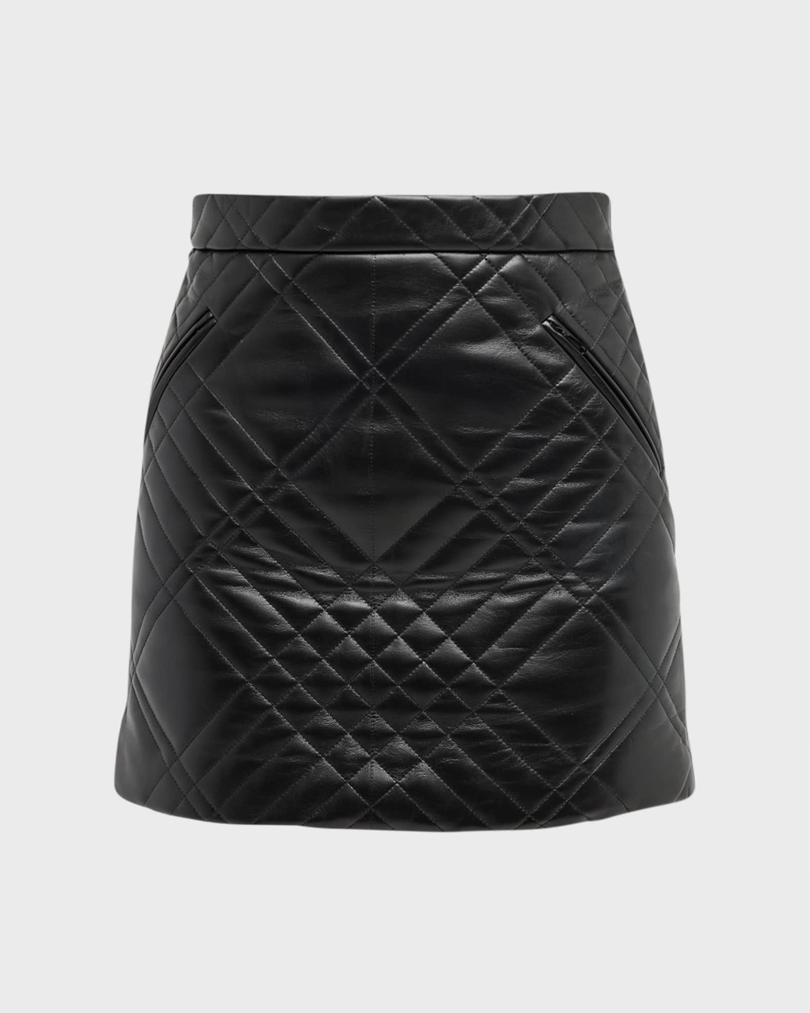 Burberry Casia Quilted Leather Mini Skirt Neiman Marcus