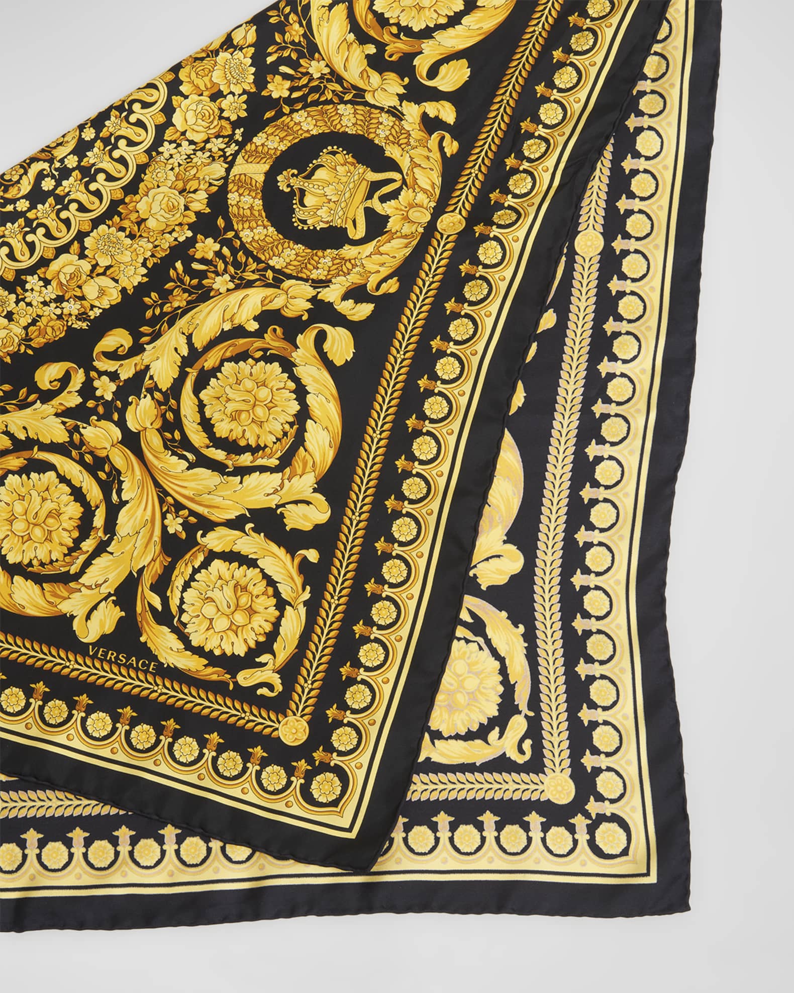 Versace Barocco Silk Twill Square Scarf Neiman Marcus