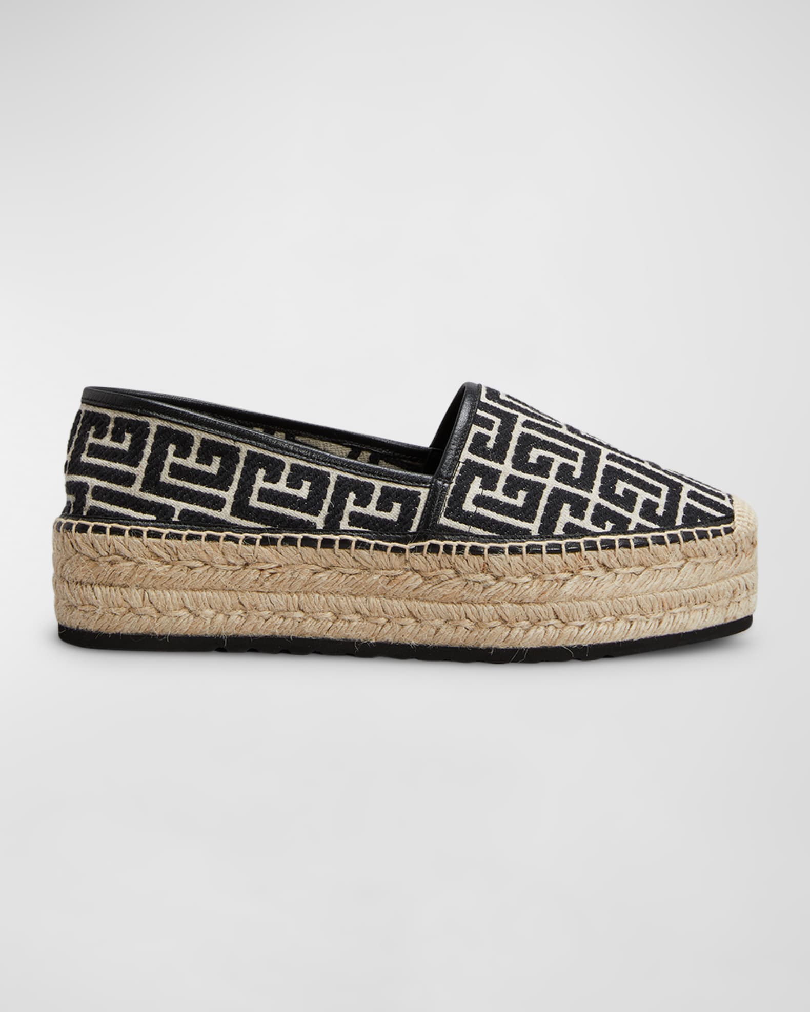 Balmain Men's Monogram Jacquard Espadrilles