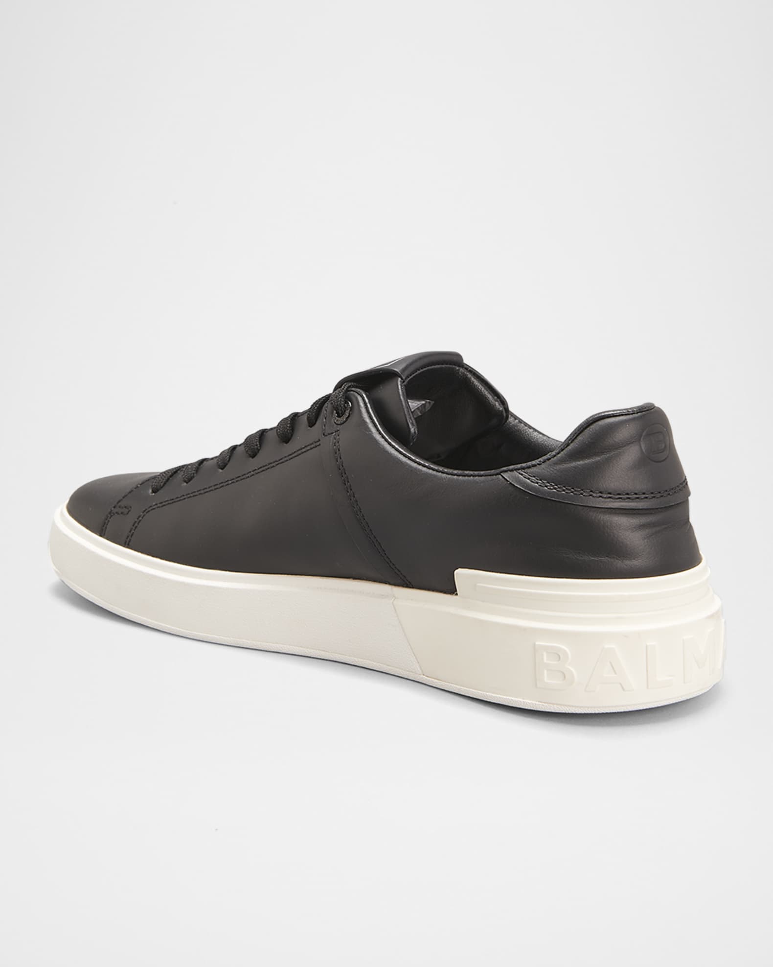 【関税＆送料込み】Balmain B-Court B-Buzz Sneakers In Calfs B-Court B-Buzz trainers in embossed calfskin black black