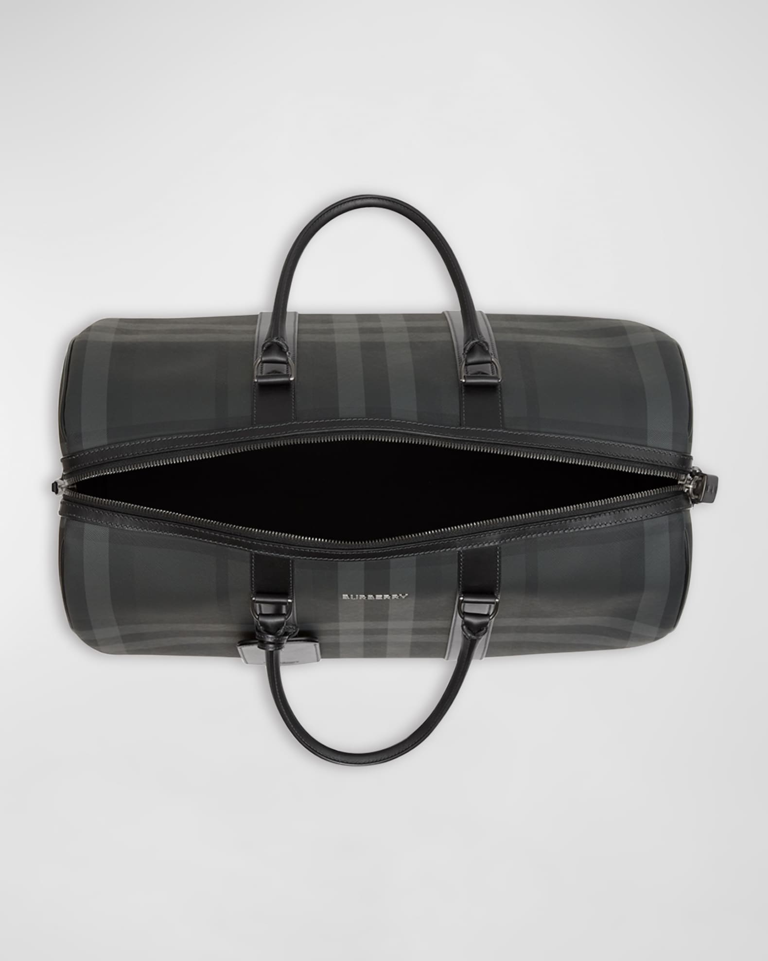 Boston Burberry Check Duffel Bag in Grey - Burberry