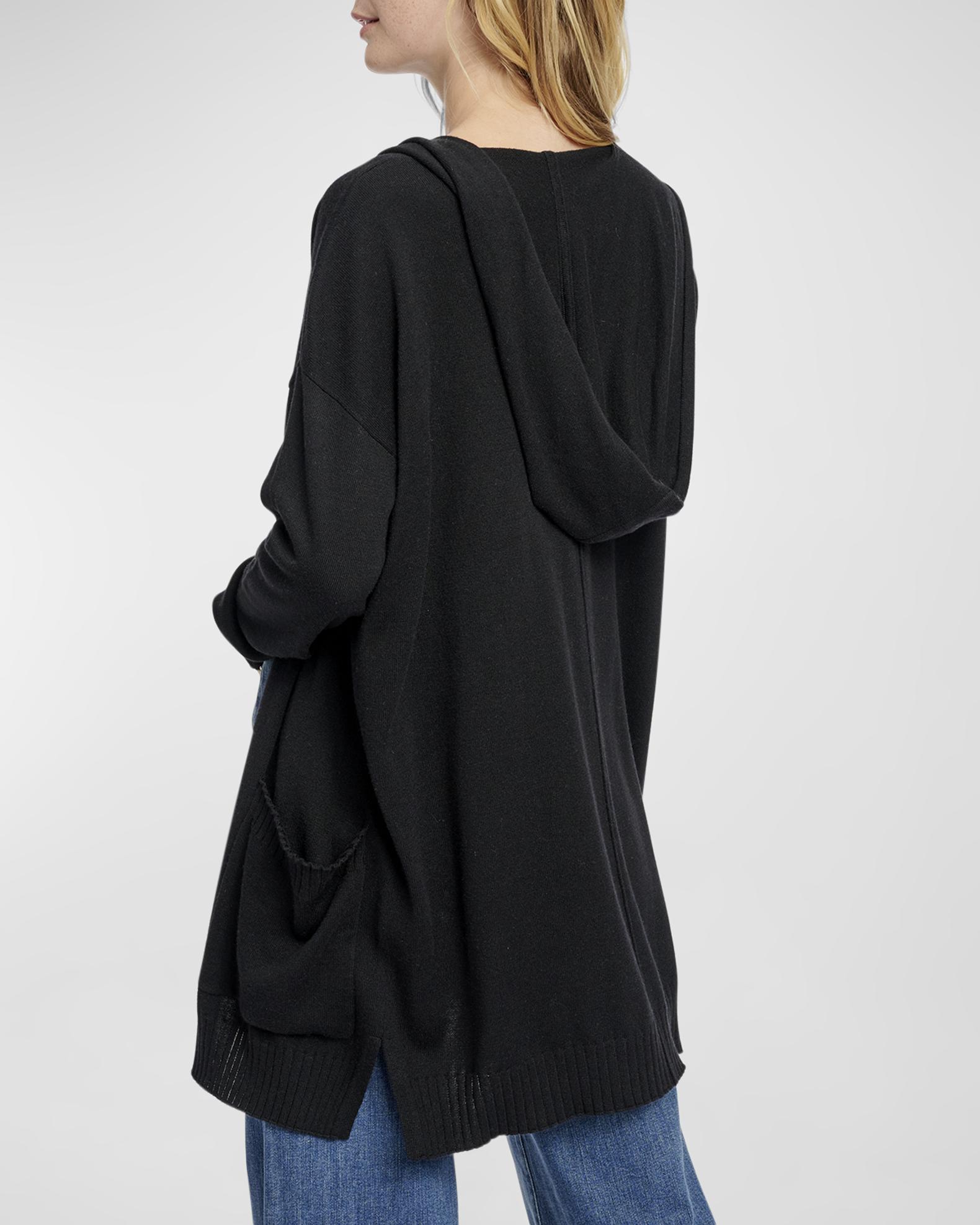Splendid Hooded Open-Front Knit Cardigan | Neiman Marcus
