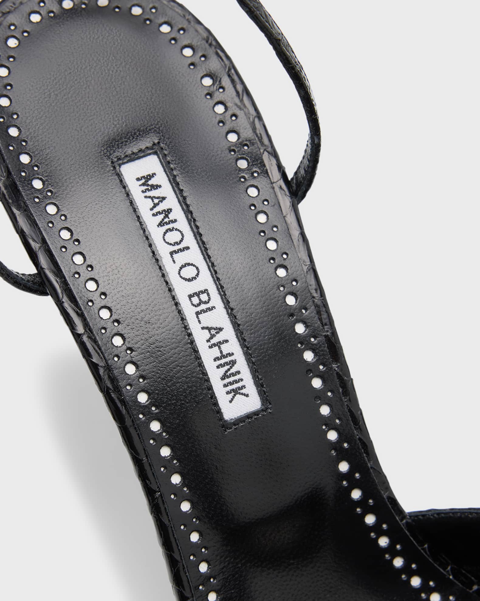 Manolo Blahnik Mumbi Bicolor Snakeskin Ankle Strap Sandals Neiman Marcus