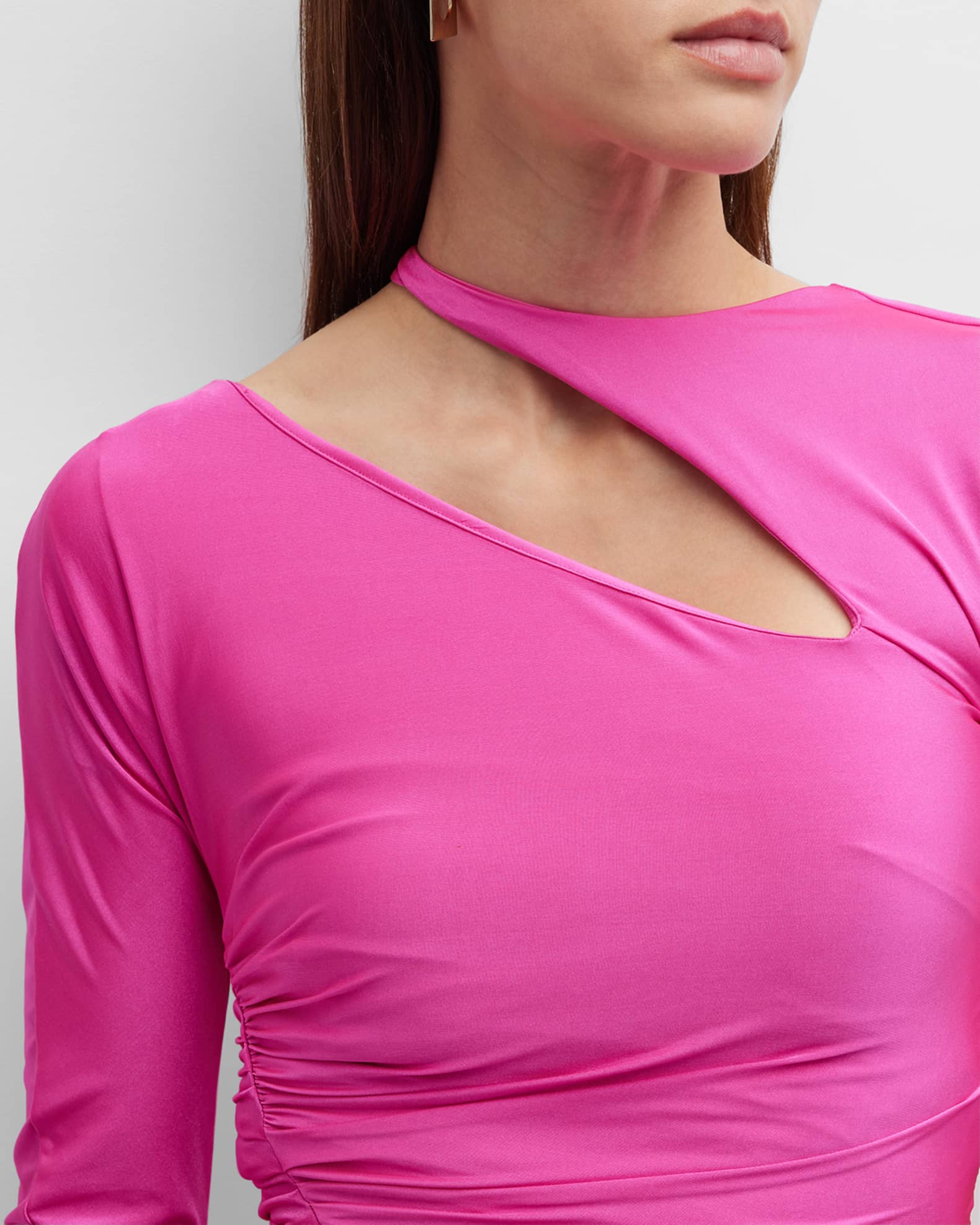 Victoria Beckham Asymmetric Ruched Cutout Gown Neiman Marcus