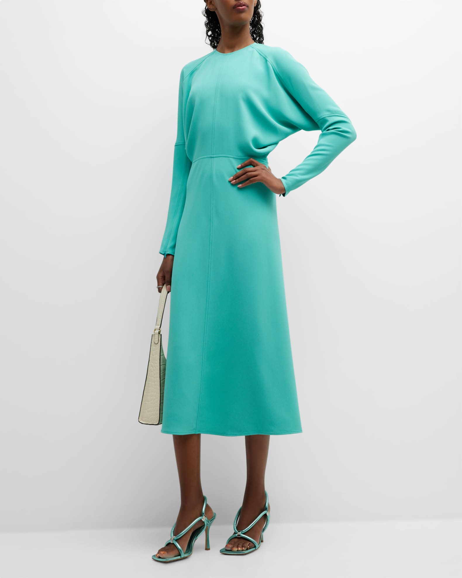 Victoria Beckham Dolman-Sleeve Midi Dress | Neiman Marcus
