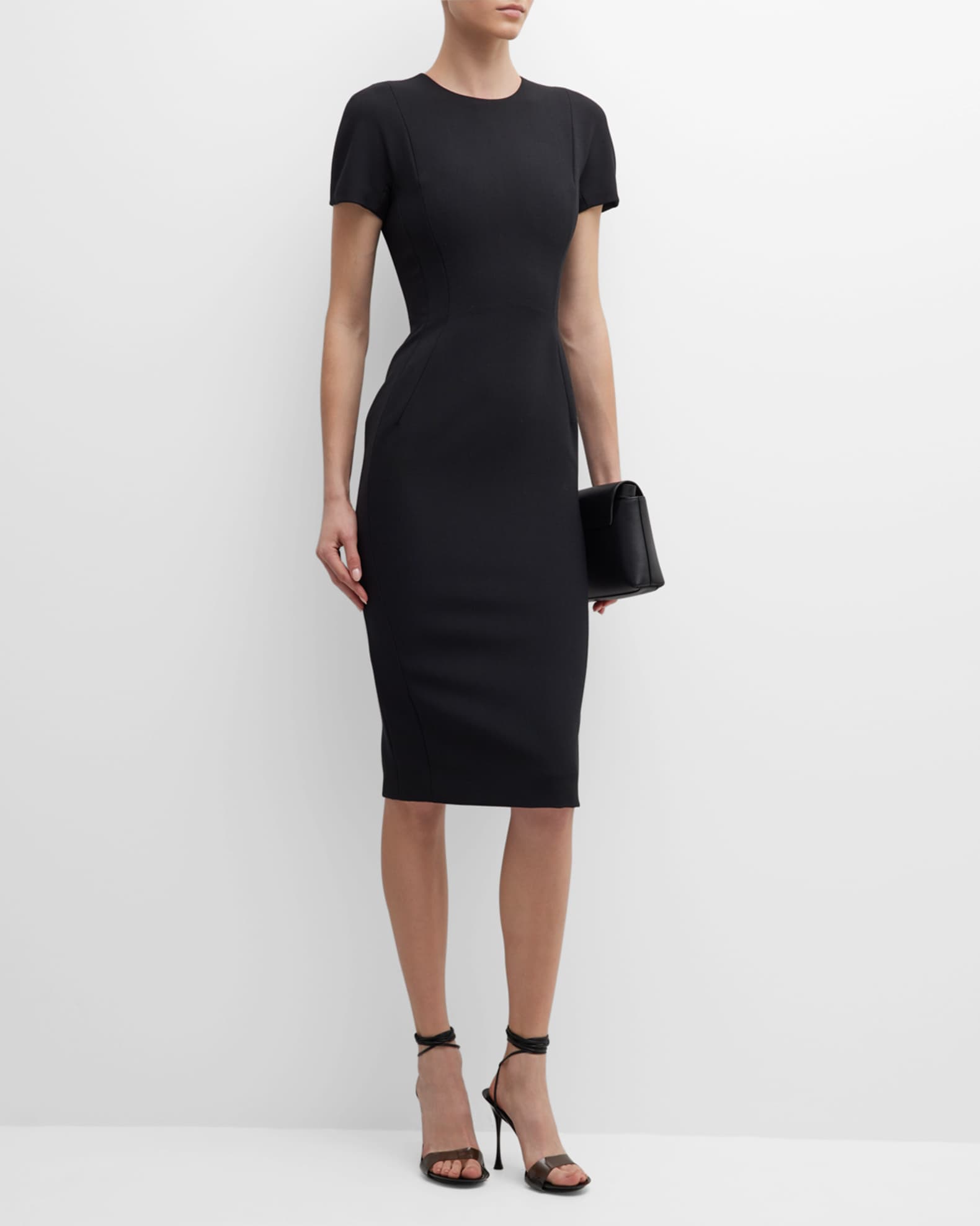 Victoria Beckham Two-Way Zip Sheath Midi Dress | Neiman Marcus