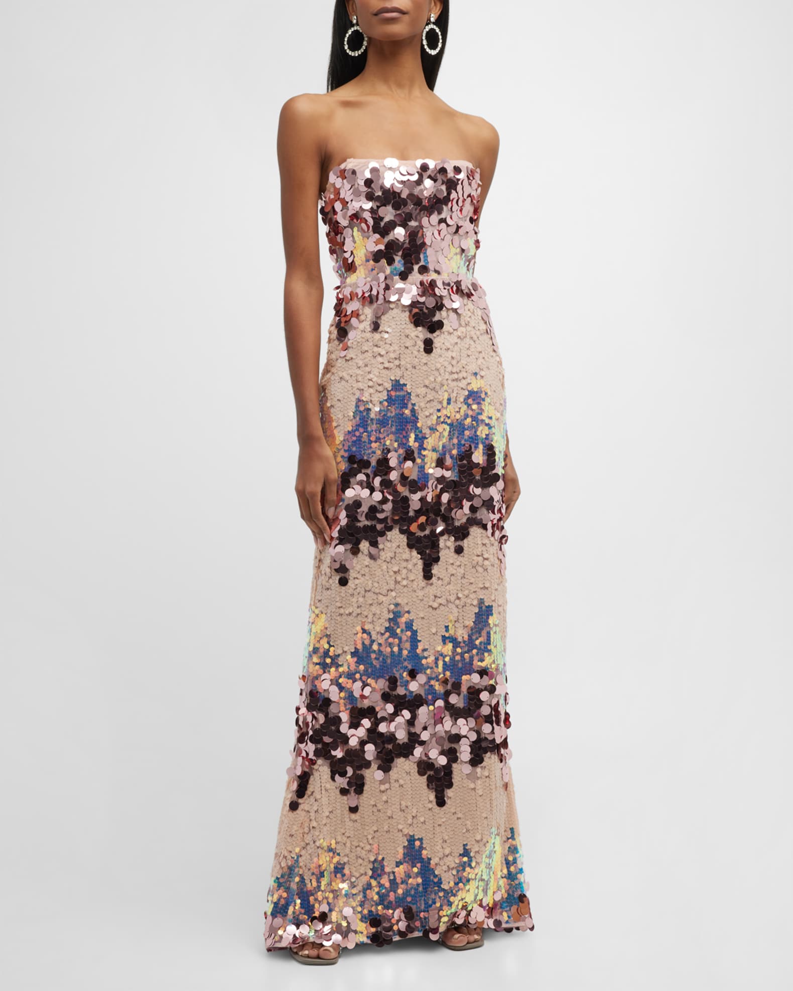 Bronx and Banco Strapless Sequin Bustier Gown | Neiman Marcus