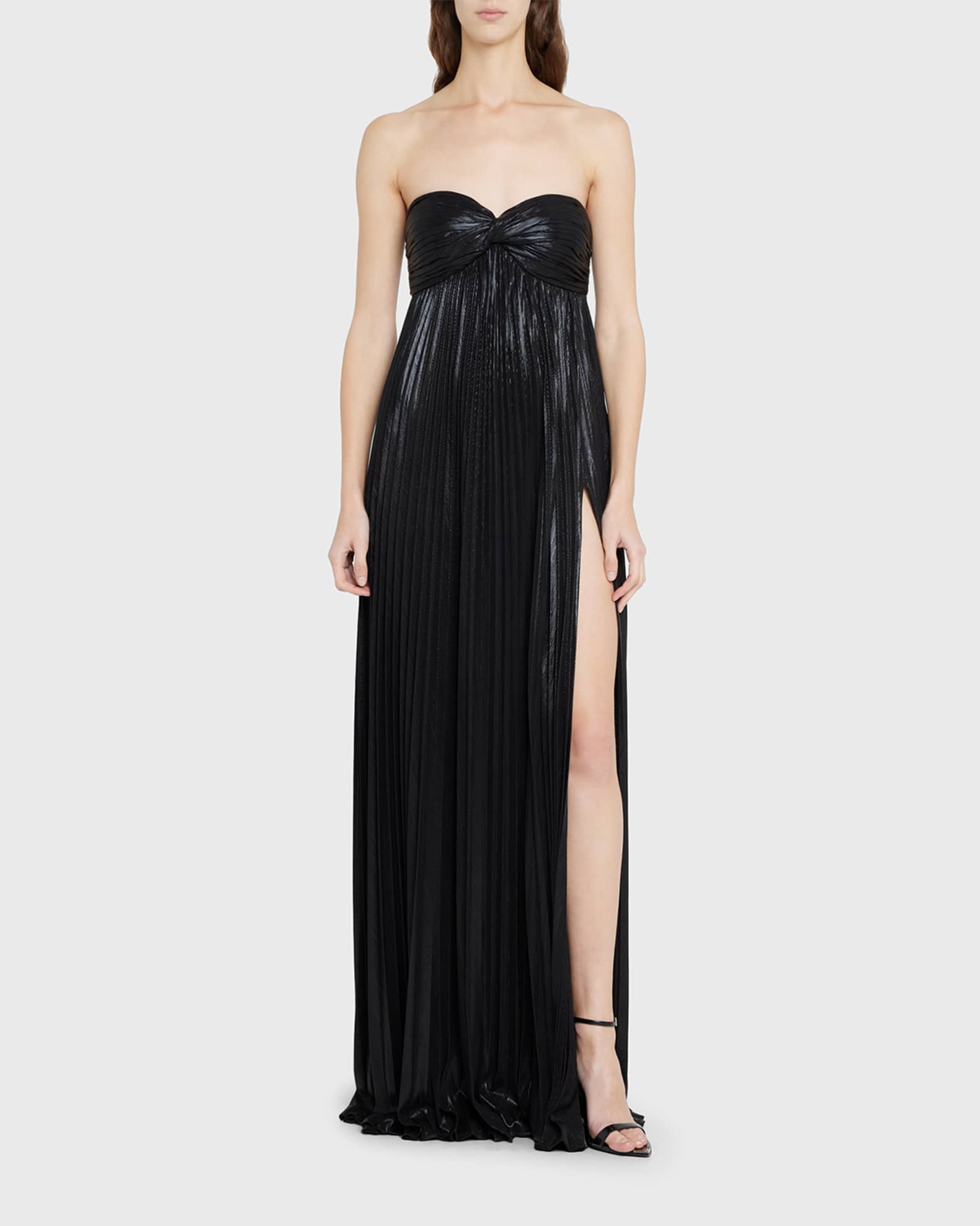 メロディ Zoa Strapless Lamé Twisted-Bodice Gown | Neiman Marcus