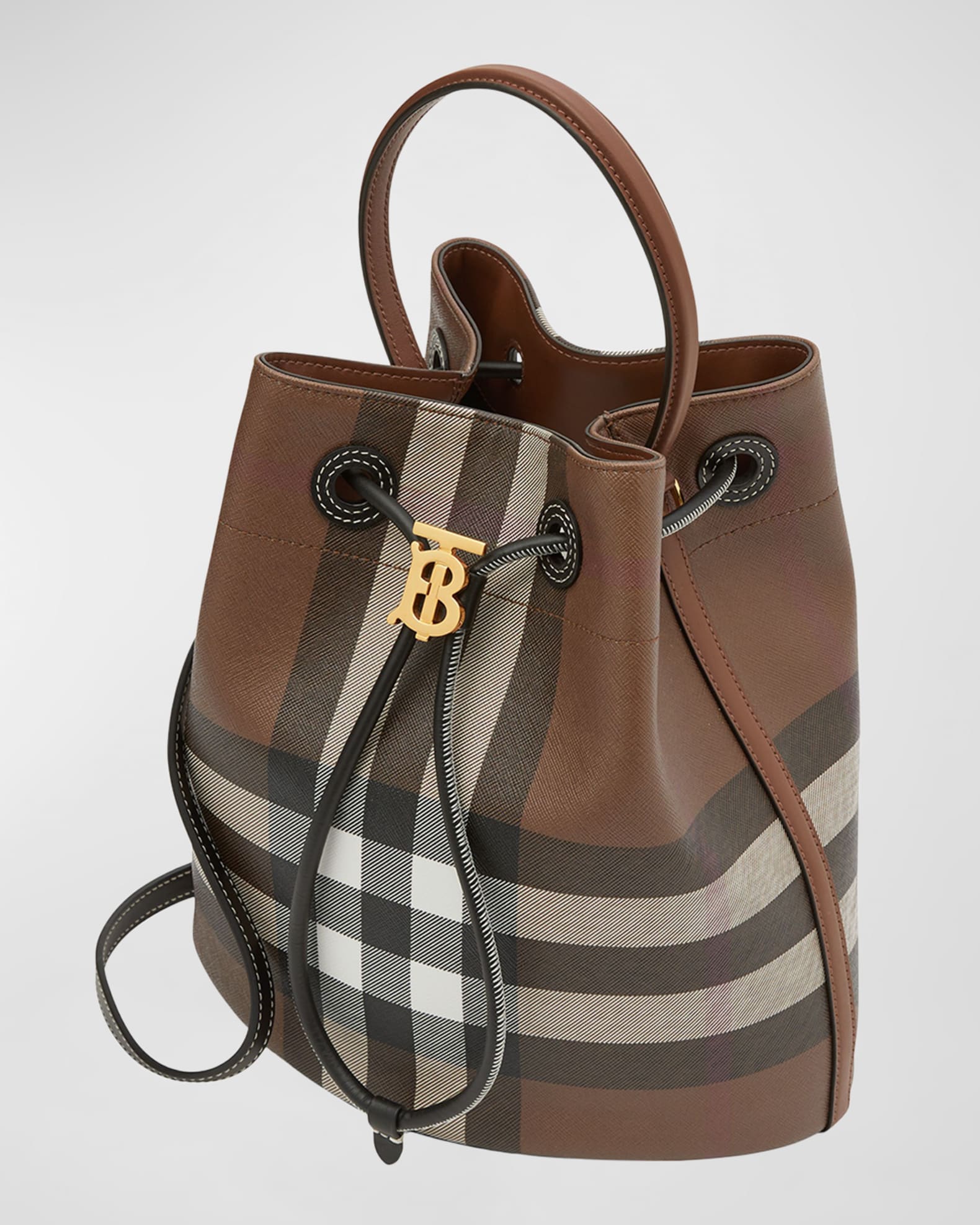 Burberry Small Check Drawstring Bucket Bag | Neiman Marcus