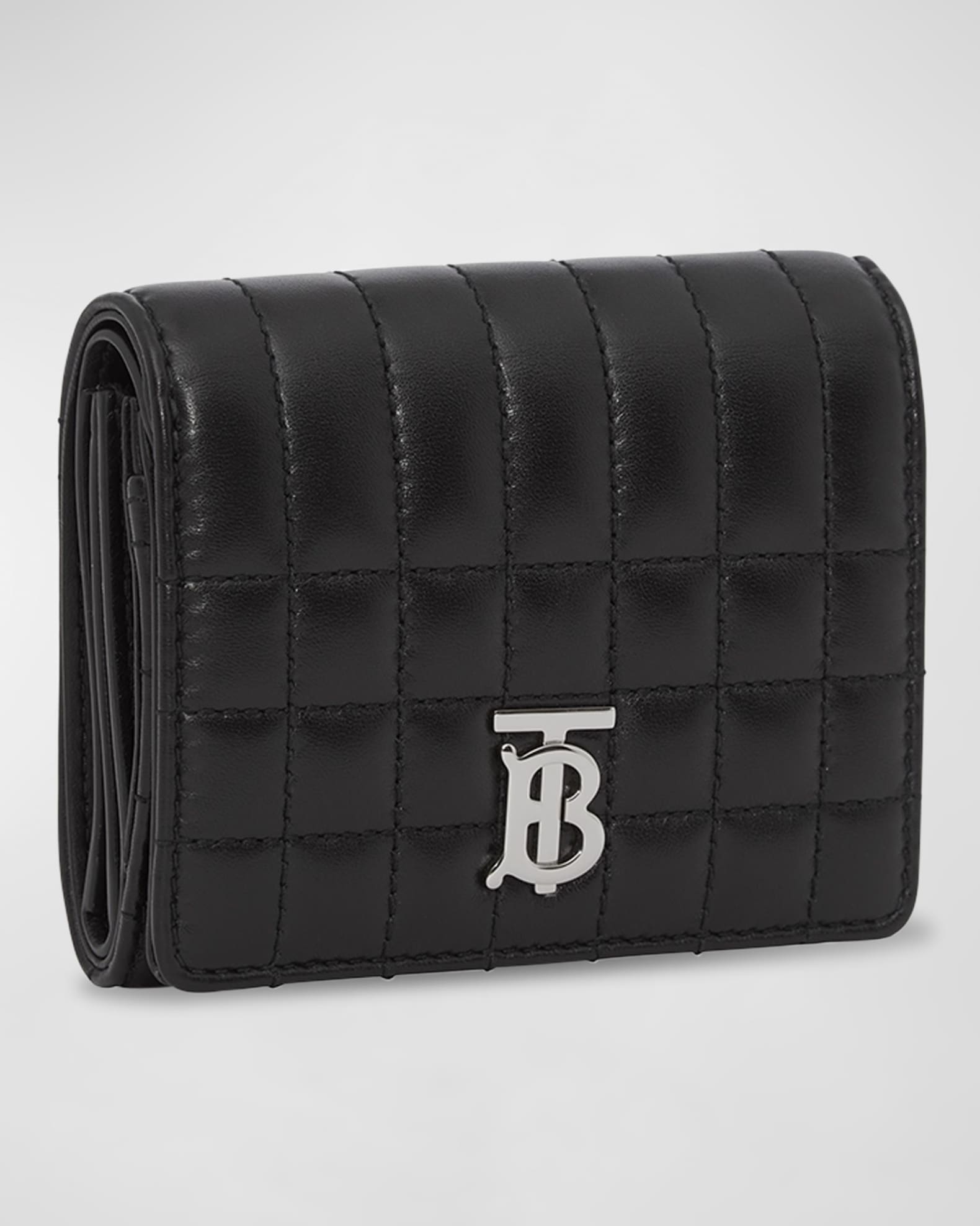 Burberry black Leather Quilted Lola Zip-Around Wallet