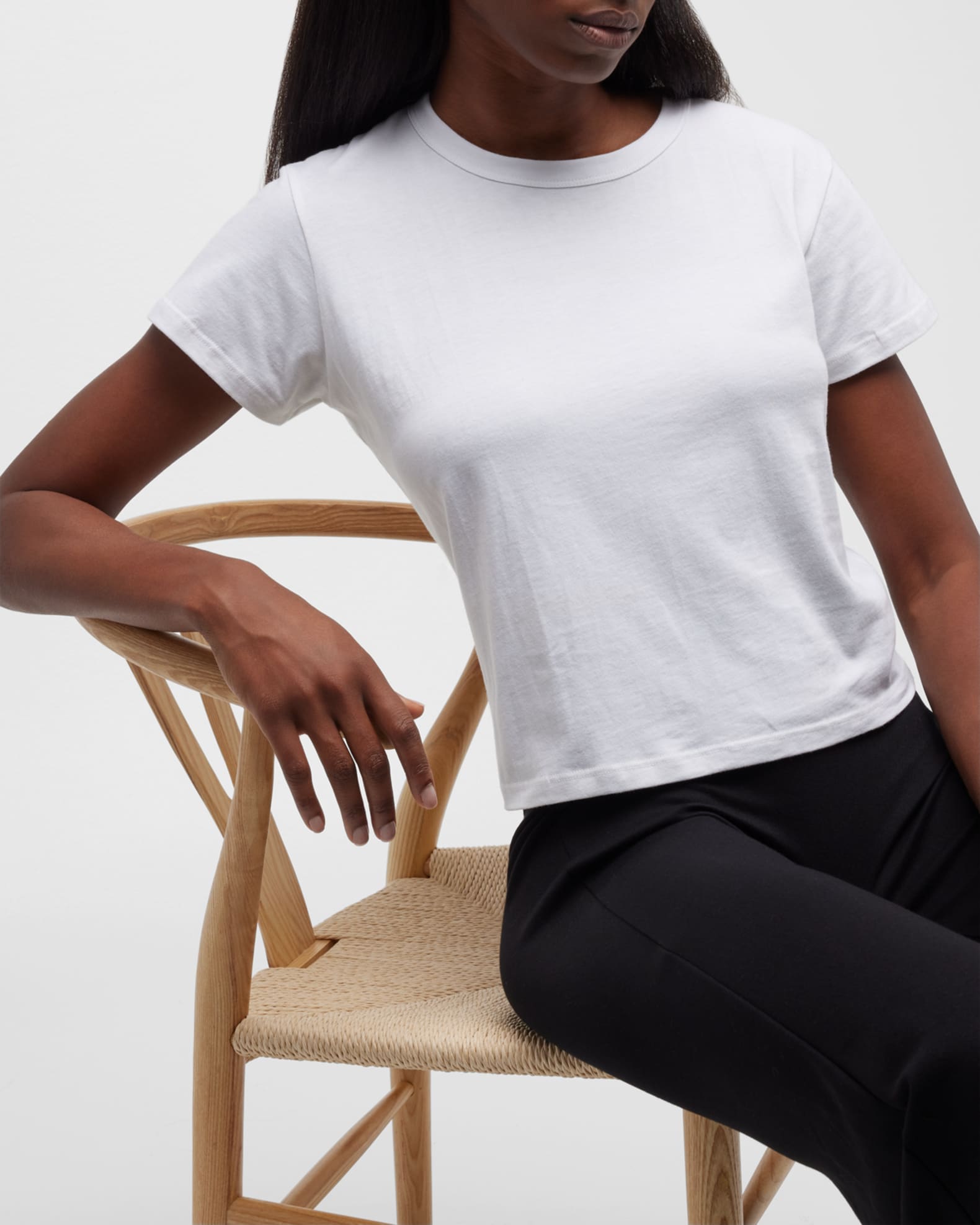 LESET Margo ShortSleeve Cotton Crewneck Tee Neiman Marcus