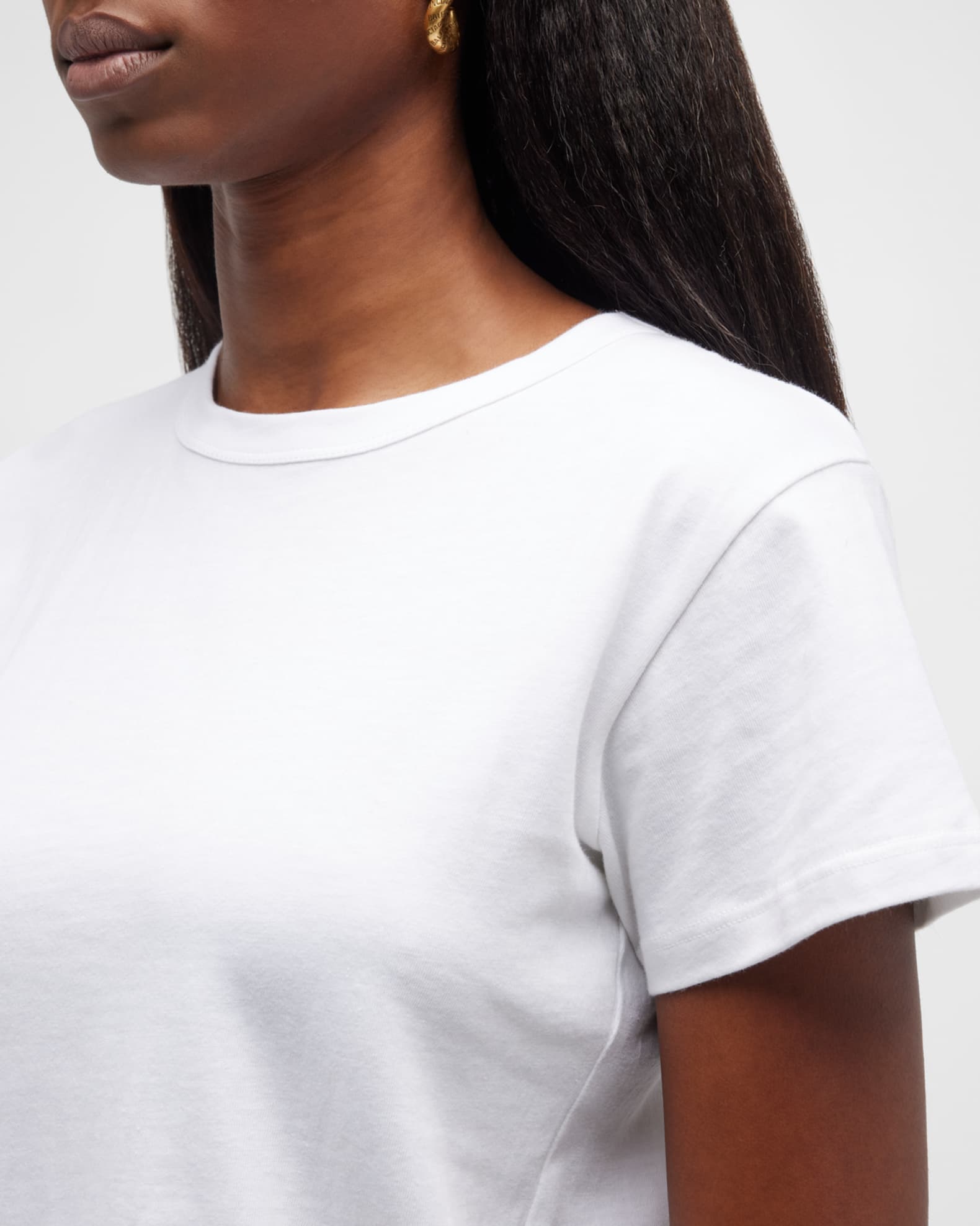 LESET Margo ShortSleeve Cotton Crewneck Tee Neiman Marcus