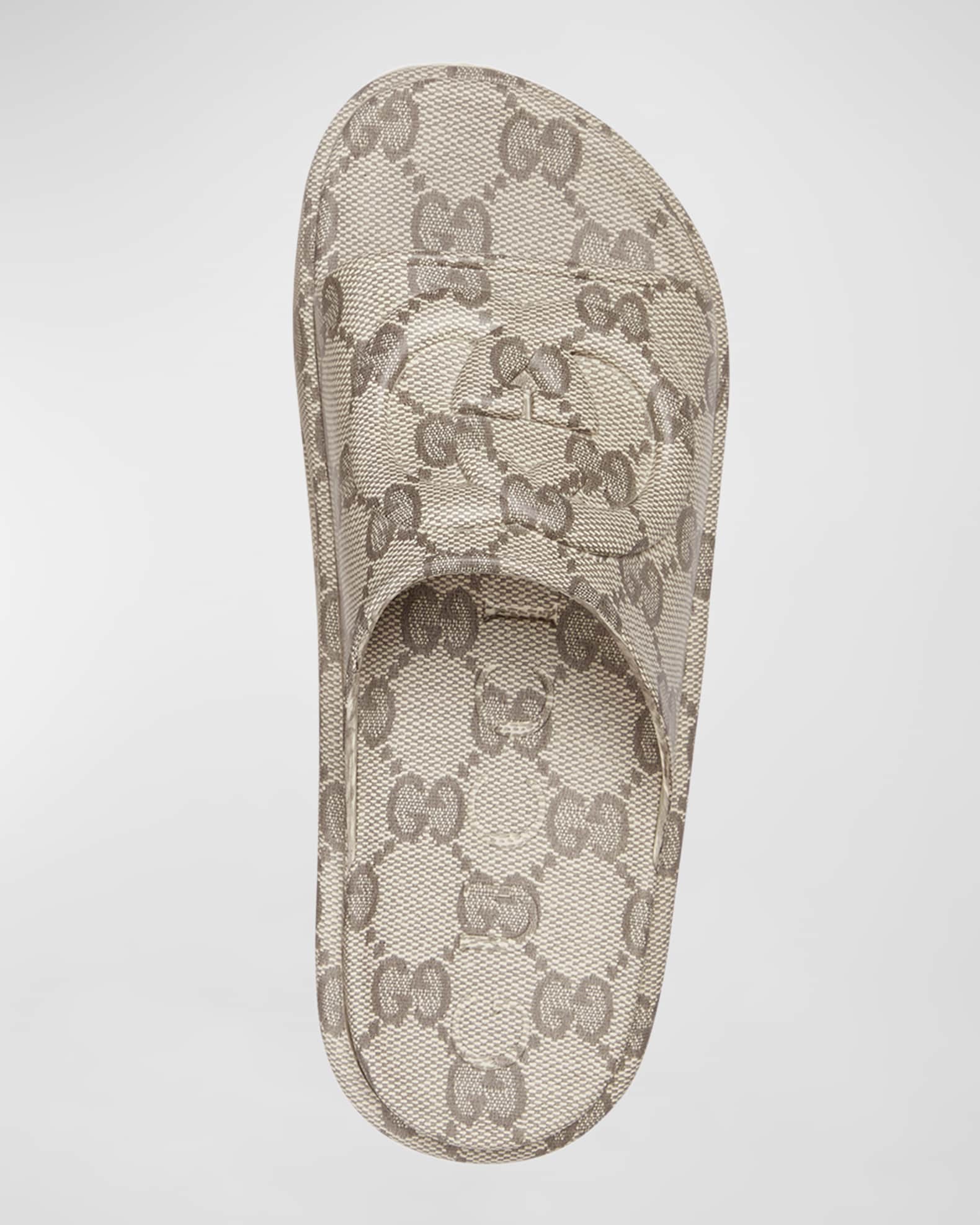 Gucci Men's Interlocking G Rubber Slide Sandals | Neiman Marcus