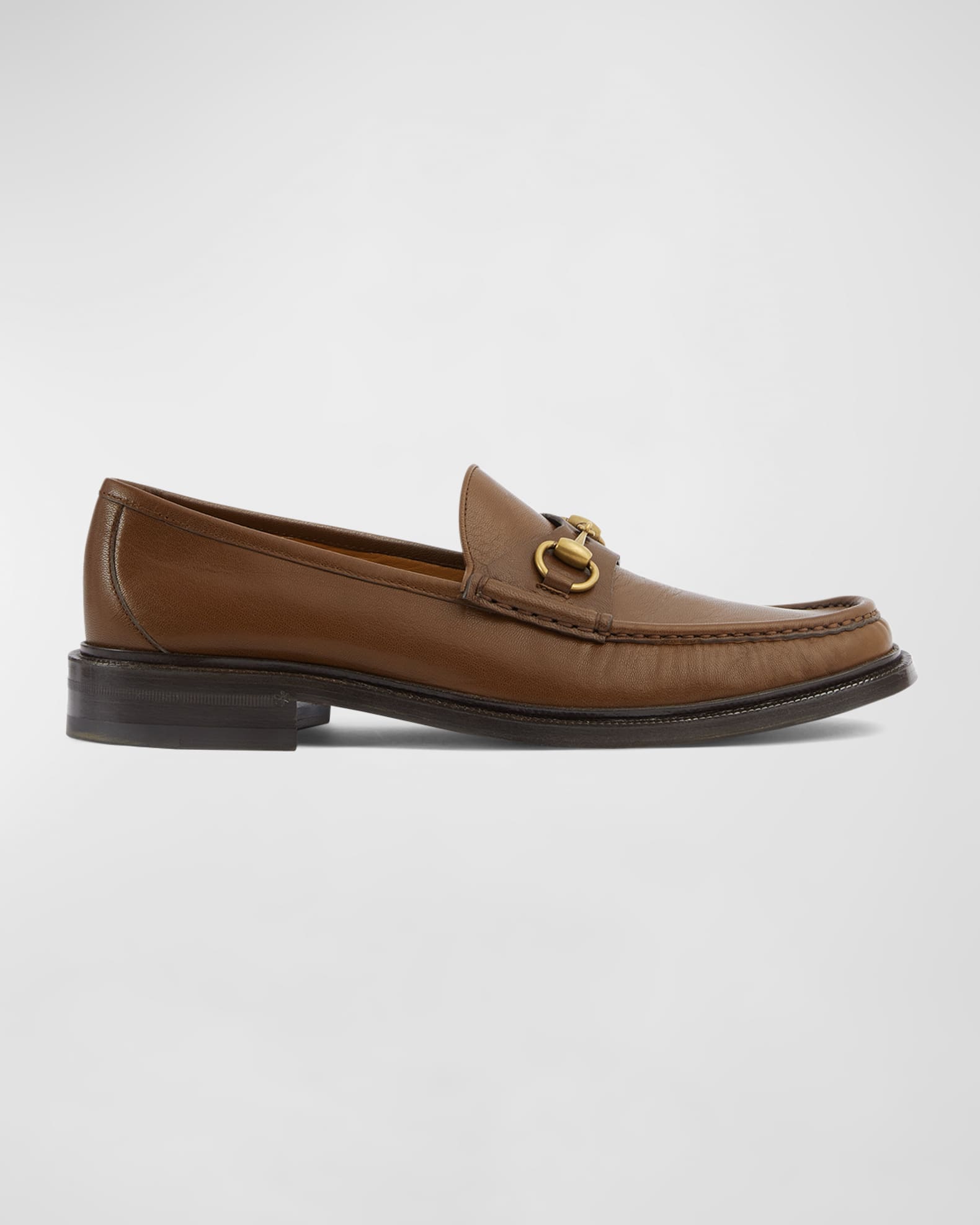 Gucci Men's Roos Leather Bit Loafers | Neiman Marcus