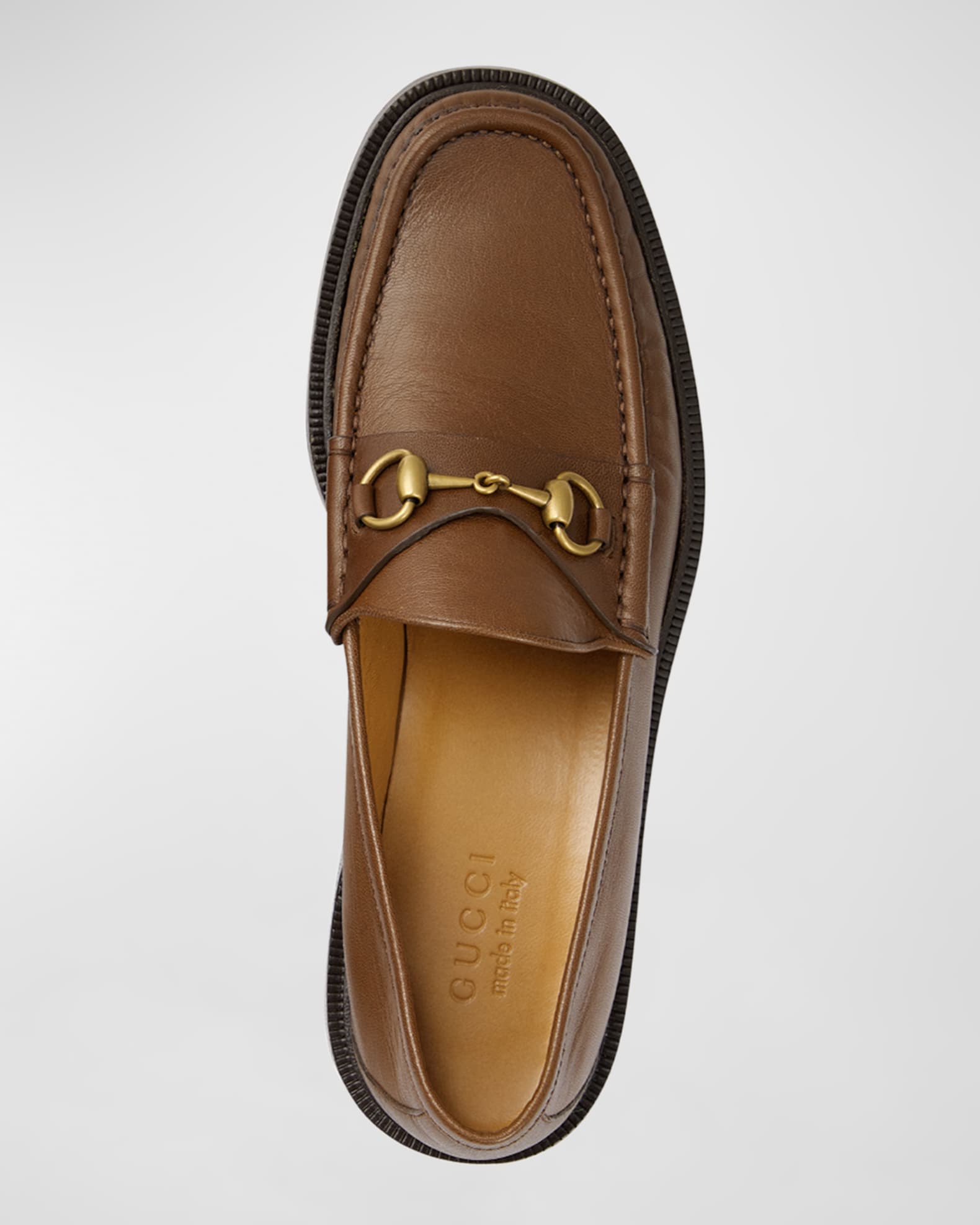 Gucci Men's Roos Leather Bit Loafers | Neiman Marcus