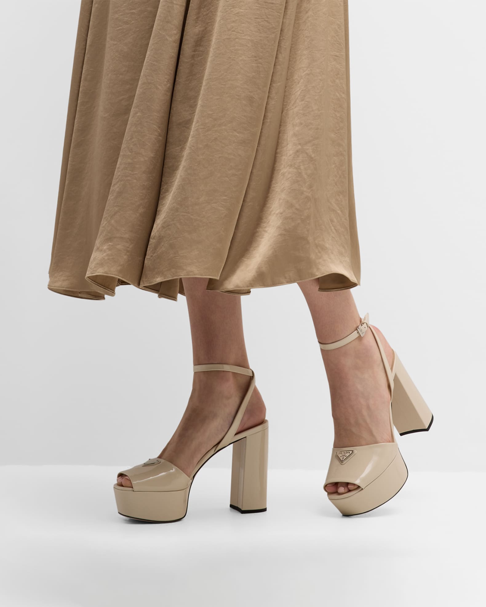 Prada Ankle Strap Platform Sandals Neiman Marcus
