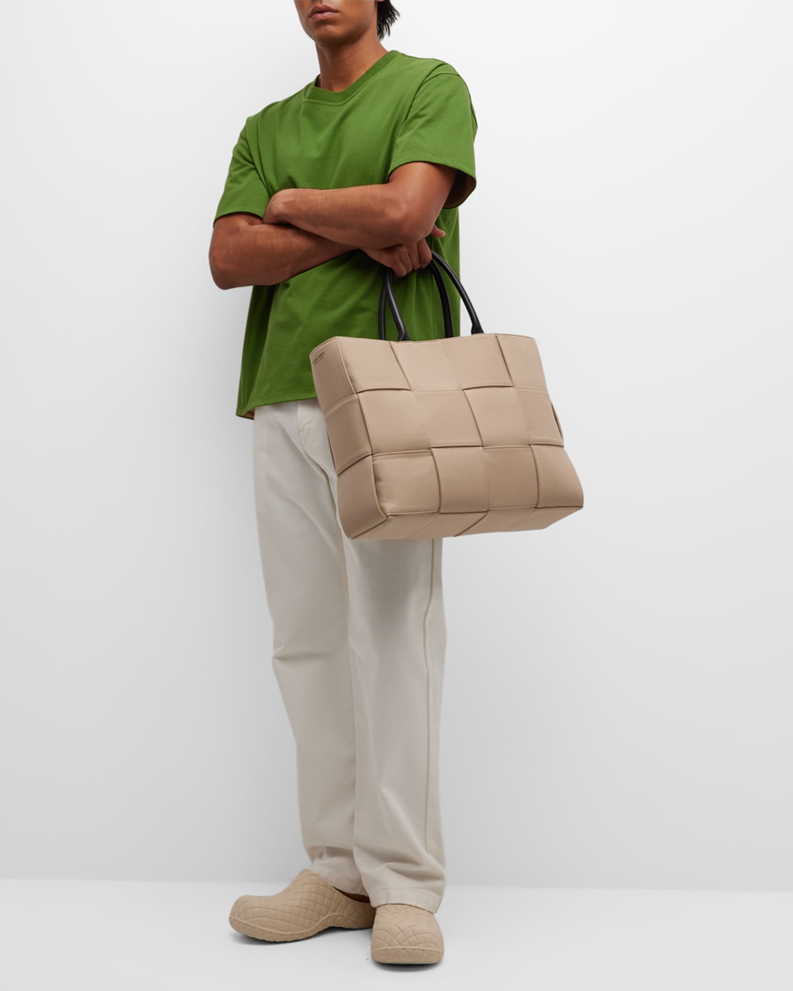 【関税送料込】BOTTEGA VENETA canvas and smooth leather tote Bottega Veneta Arco Canvas Tote Bag | Saks Fifth Avenue