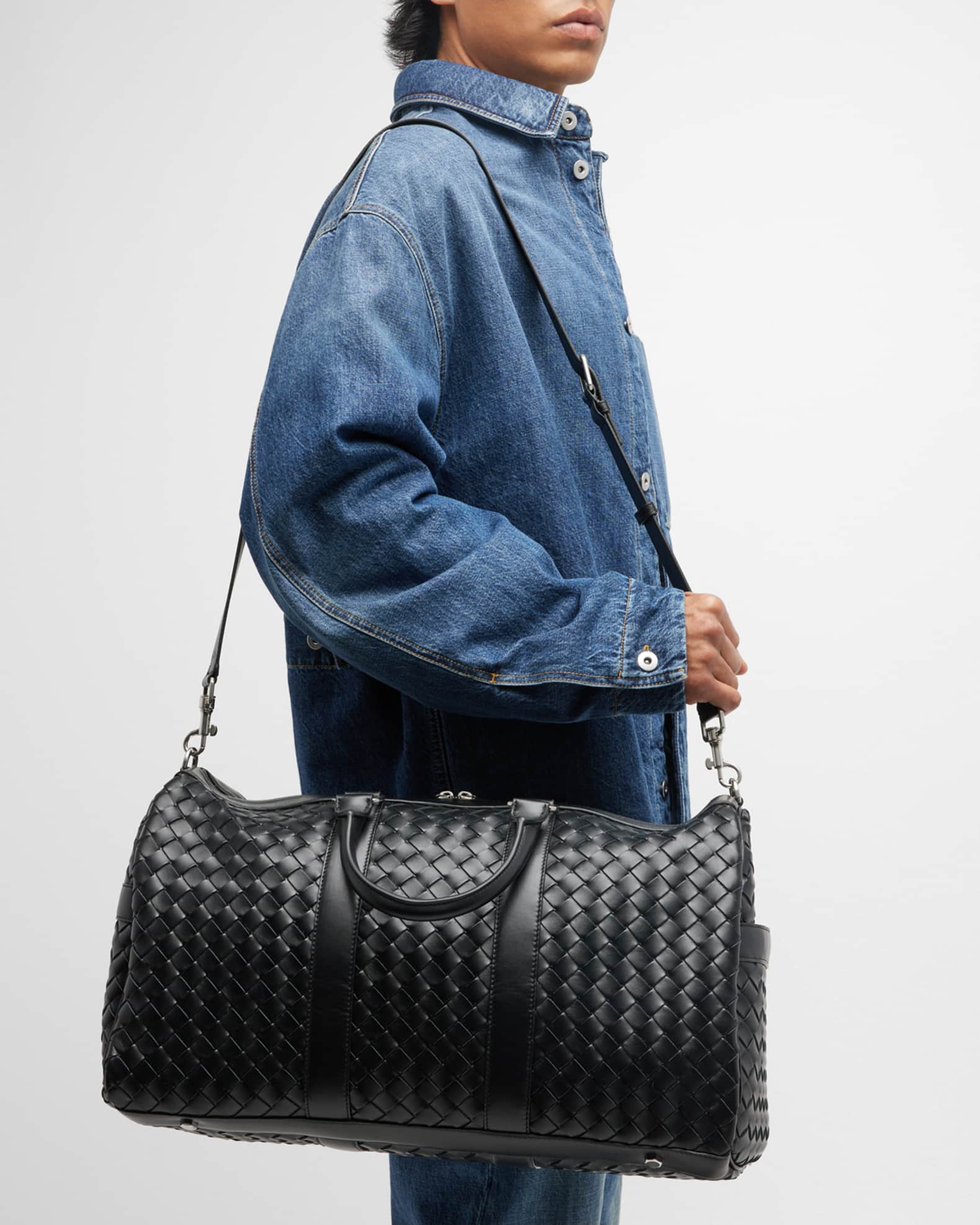 Men s Medium Intrecciato Leather Duffel Bag