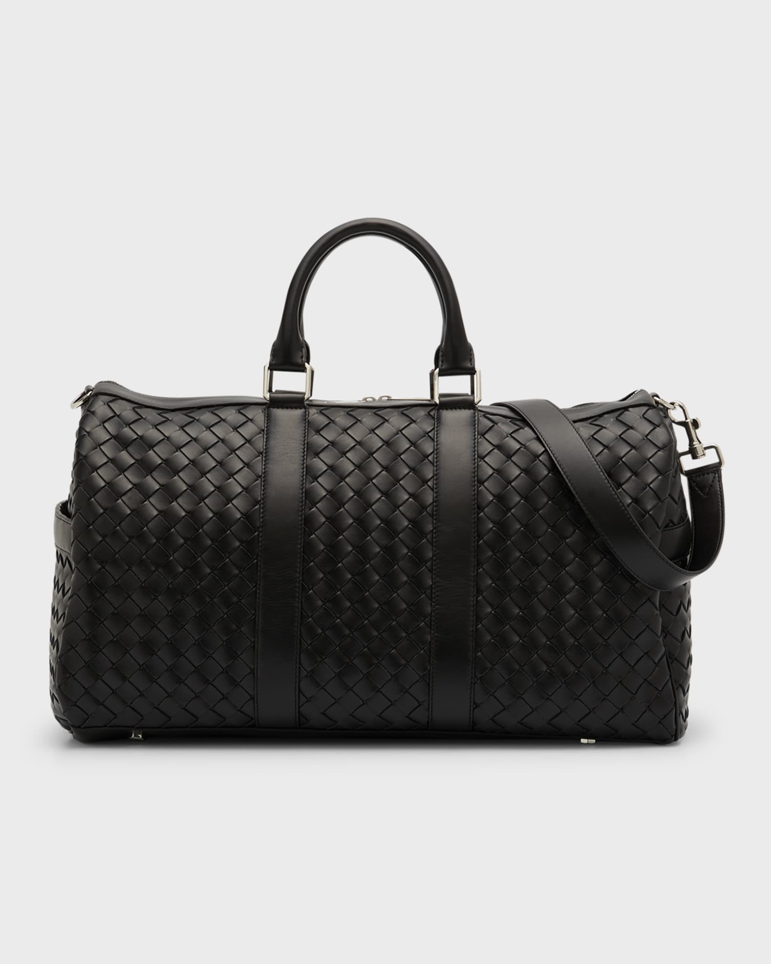 Bottega Veneta Men s Medium Intrecciato Leather Duffel Bag Neiman Marcus