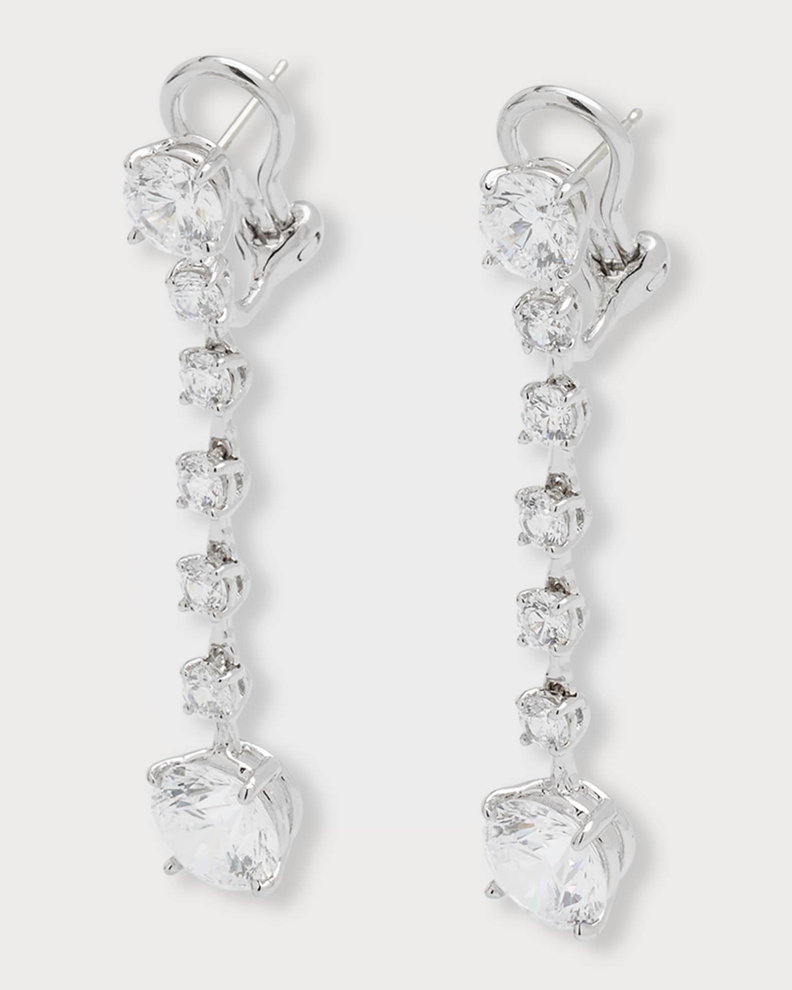 Fantasia by DeSerio Round Cubic Zirconia Drop Earrings Neiman Marcus