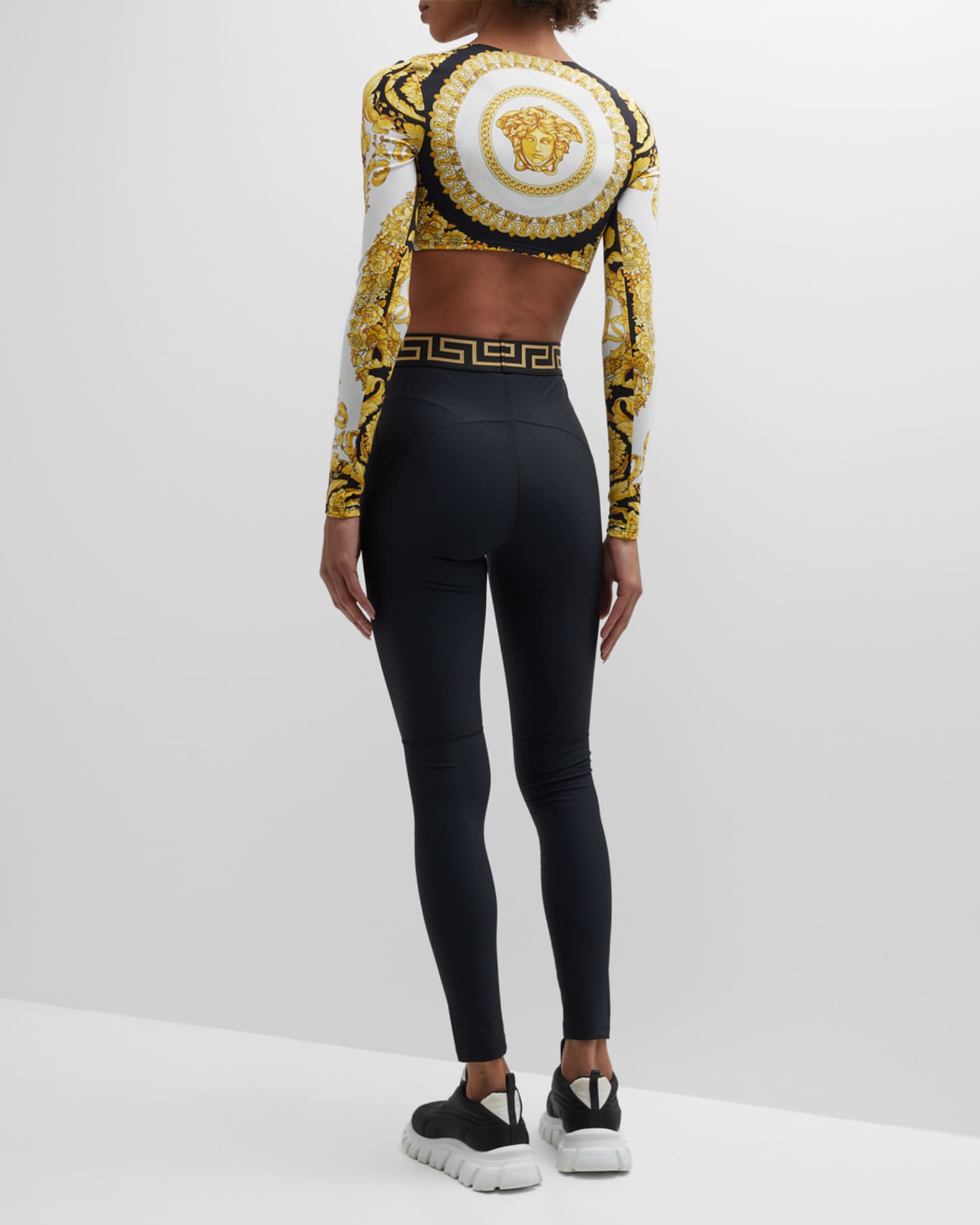 Versace La Greca high-waisted leggings - ShopStyle