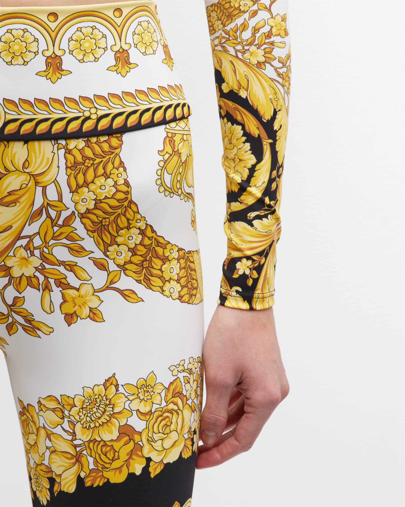 Versace Black Barocco Leggings