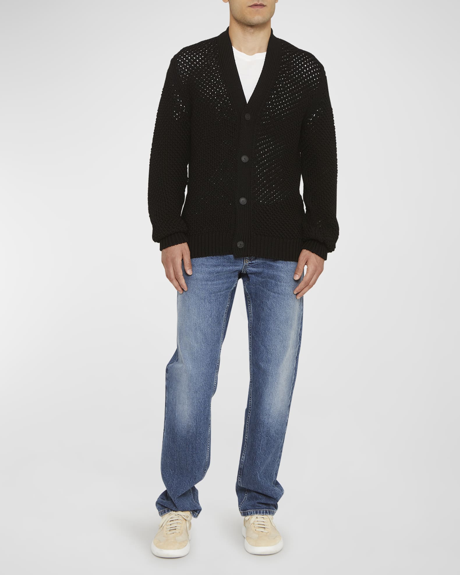 Brioni Men's Chunky Stitch Cardigan Sweater Neiman Marcus