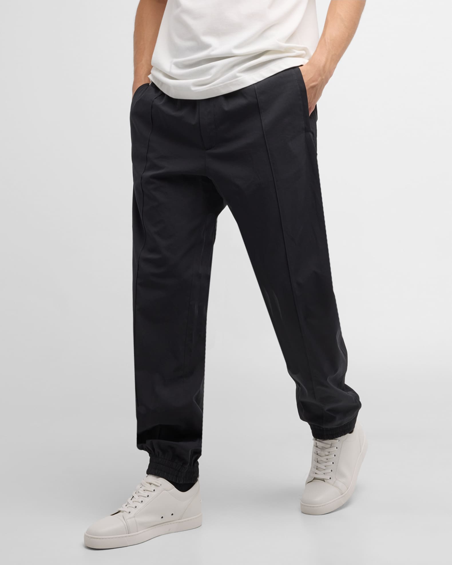 Bottega Men's Compact Cotton Jogger Pants Neiman Marcus