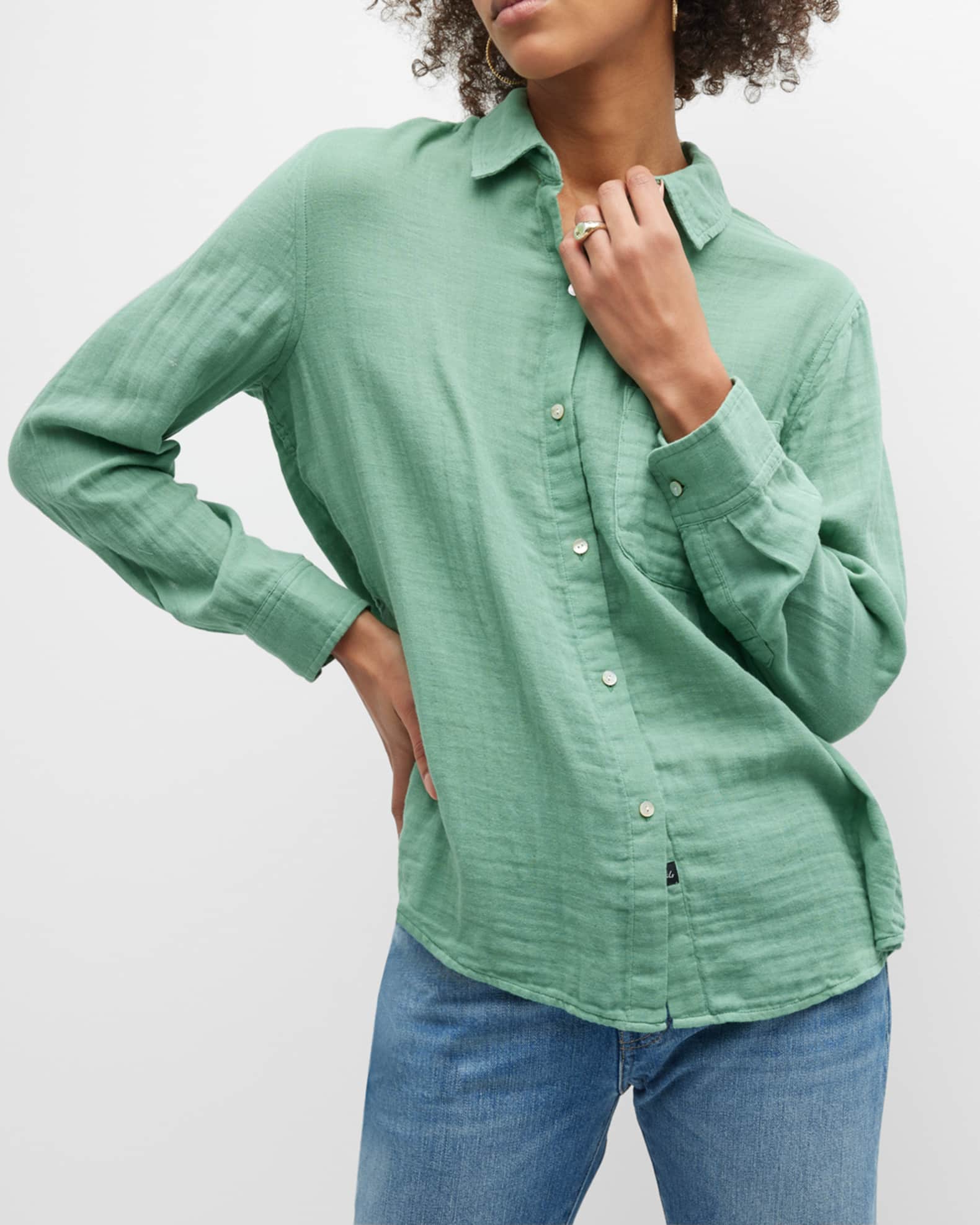 Rails Ellis Cotton Gauze ButtonFront Shirt Neiman Marcus