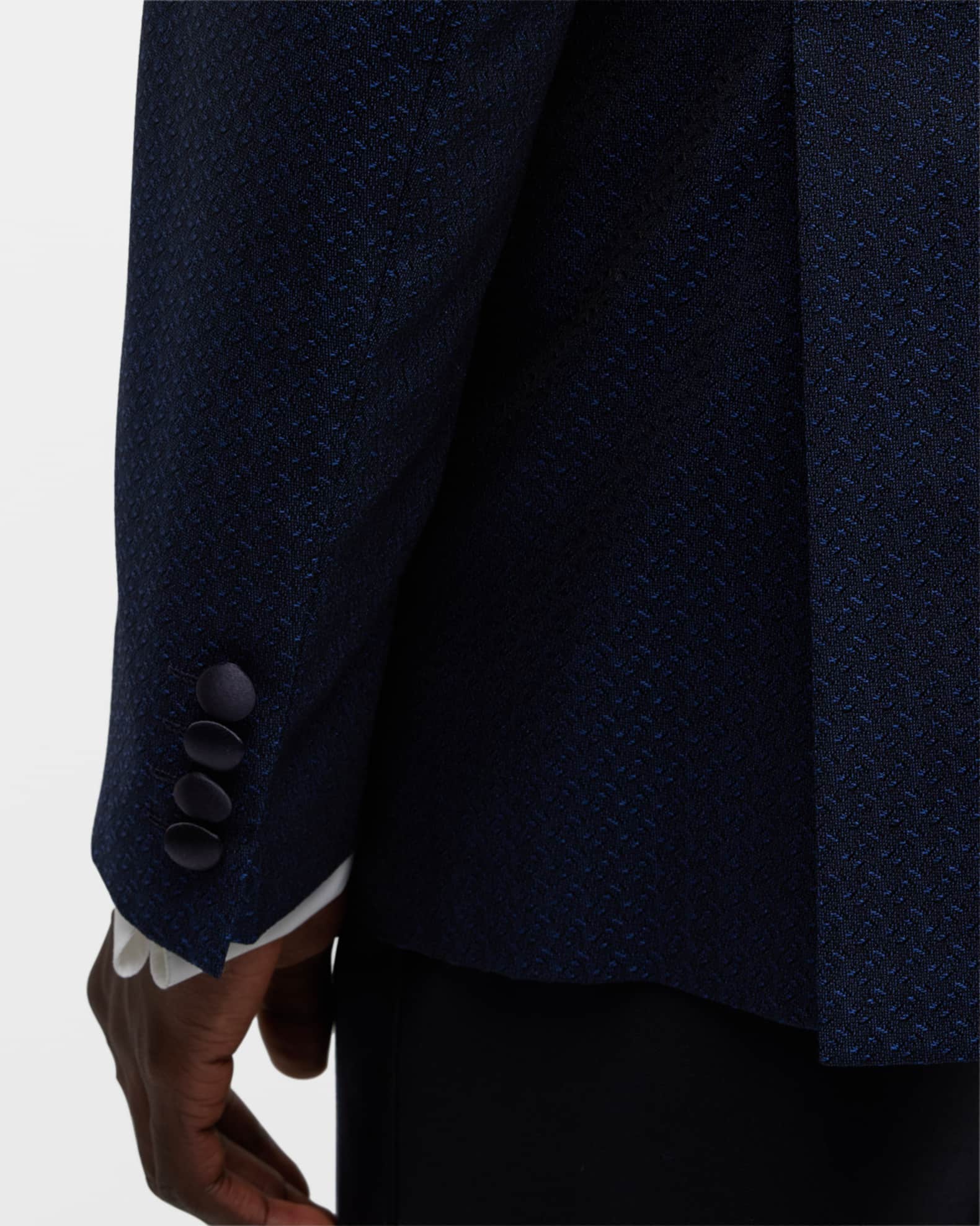 Emporio Armani Men's Textured Wool-Blend Dinner Jacket | Neiman Marcus