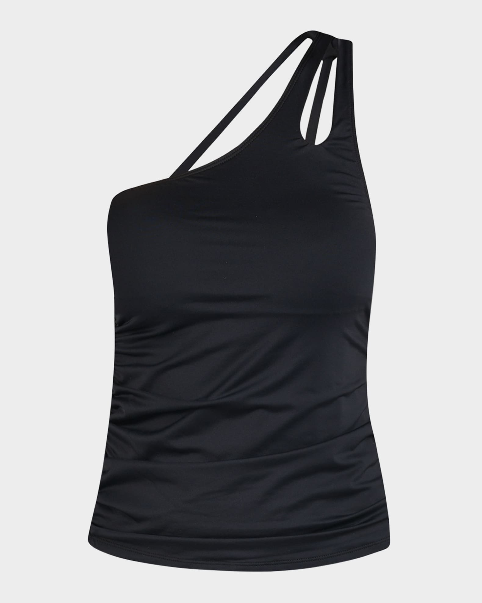 La Blanca Island Goddess One Shoulder Keyhole Tankini Top Black 10