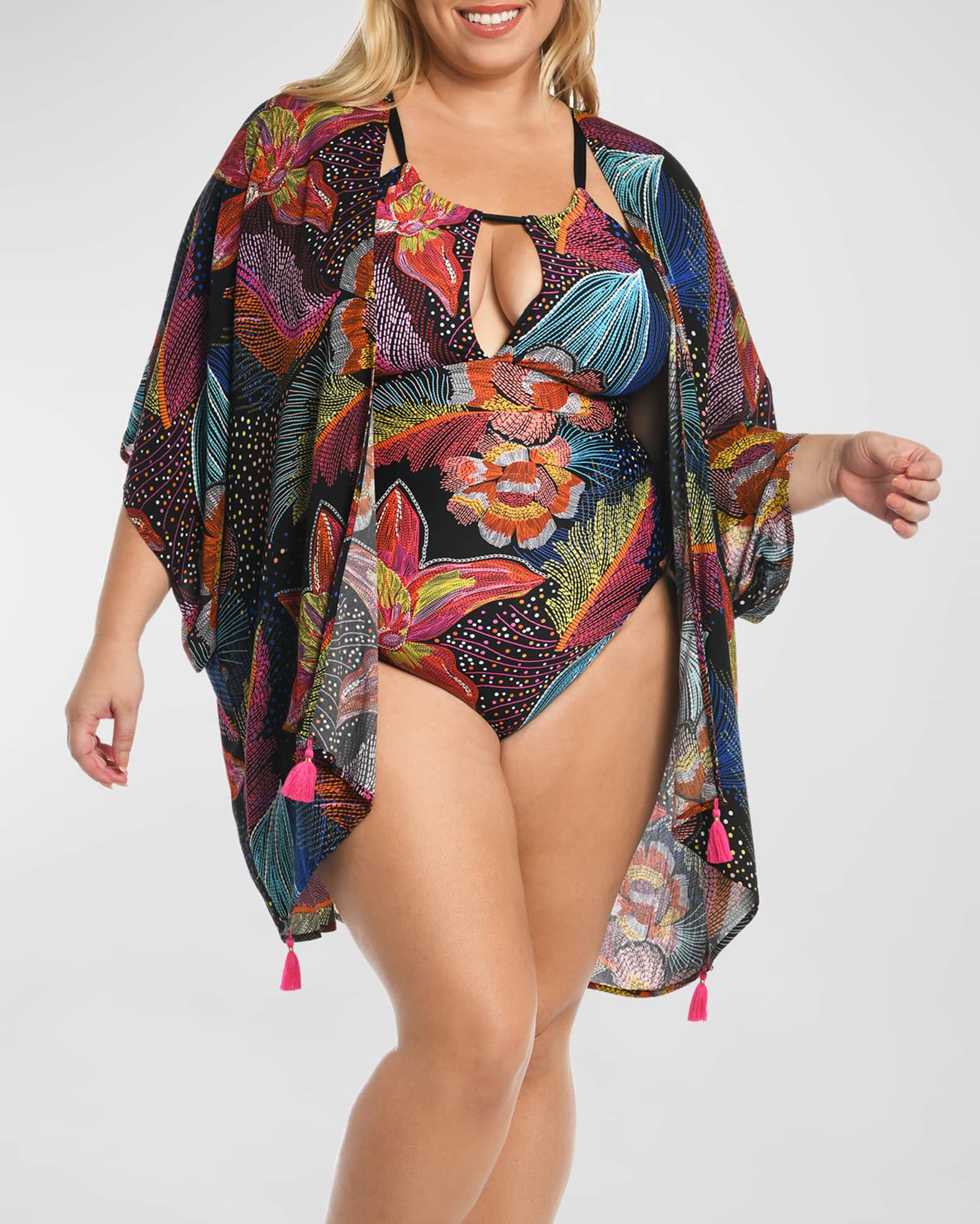 Plus size bathing suit kimono outlet