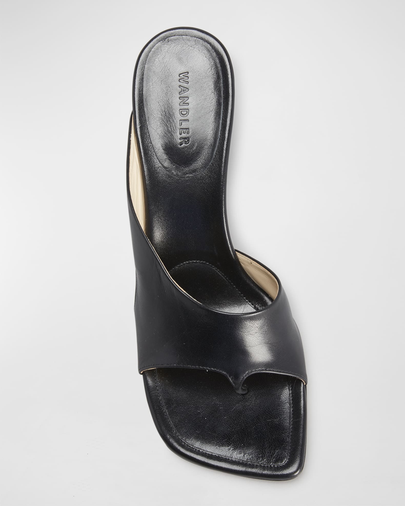 Wandler Julio Leather Asymmetrical Mule Sandals | Neiman Marcus