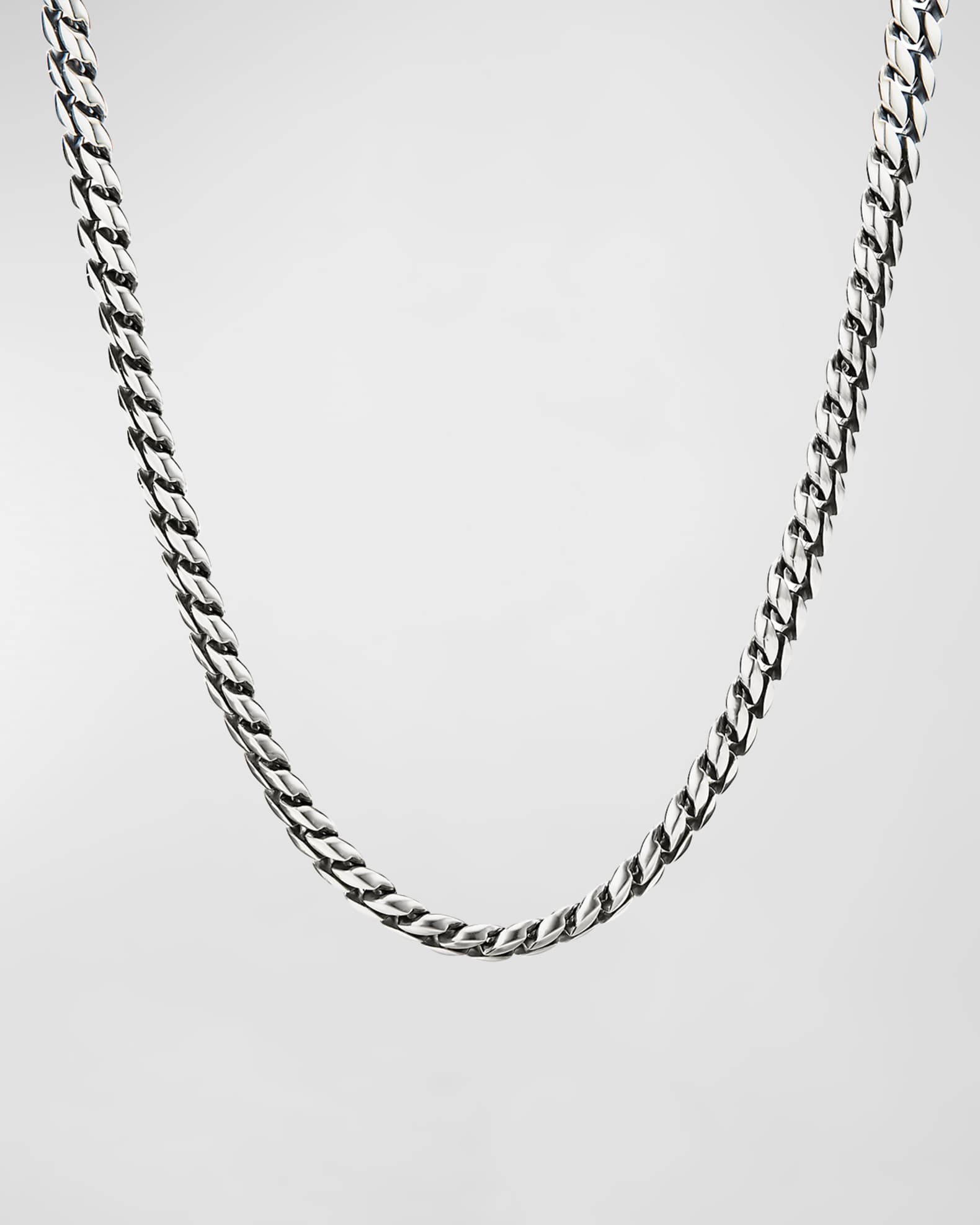 Necklace Men Silver Chain Necklaces Bottega Veneta Silver Facet
