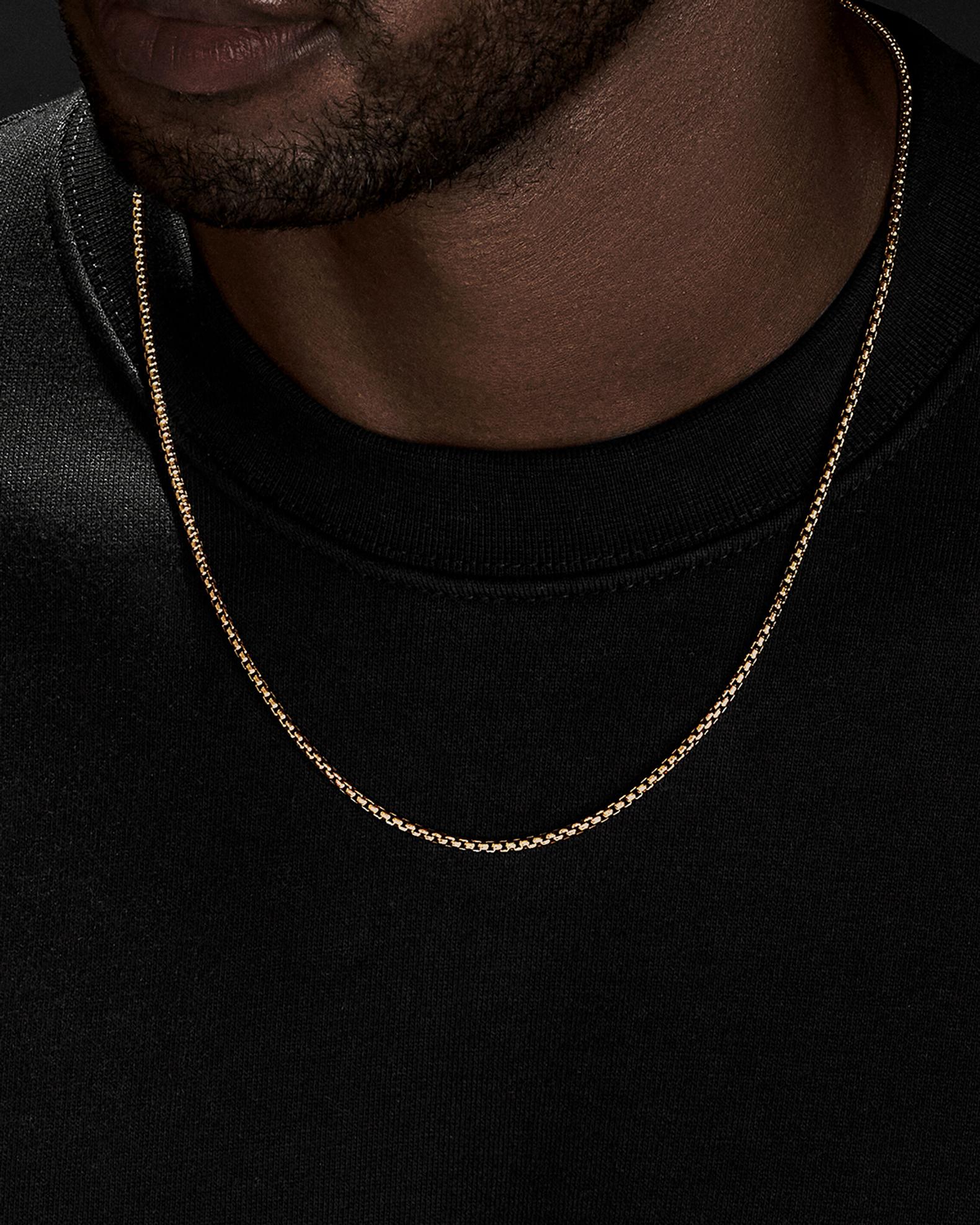 Men's 18K Gold Box Chain Necklaces | Neiman Marcus