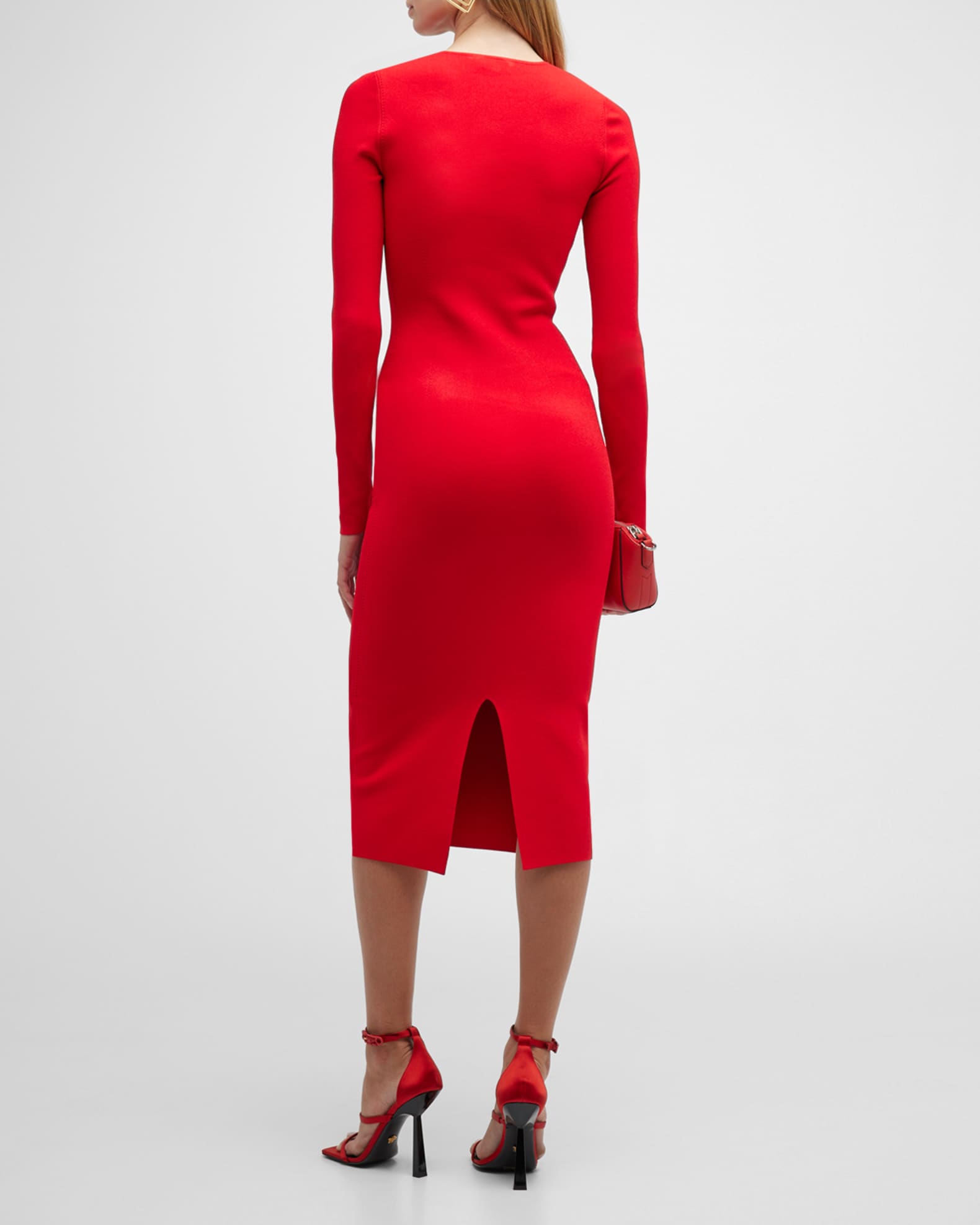 Victoria Beckham VB Body Deep V Midi Dress Neiman Marcus