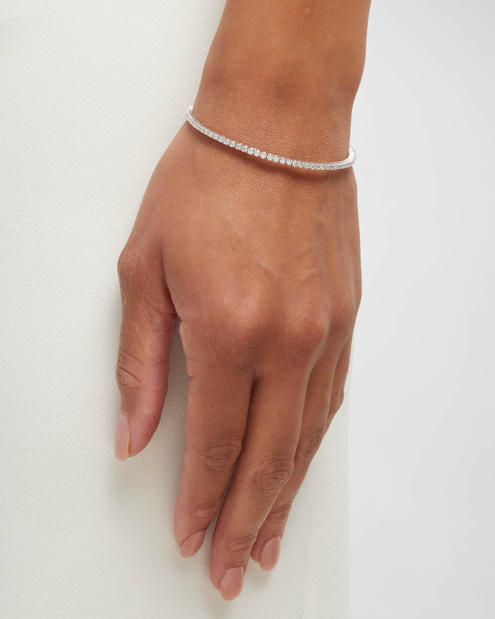 18K White Gold Diamond Bangle Bracelet 1