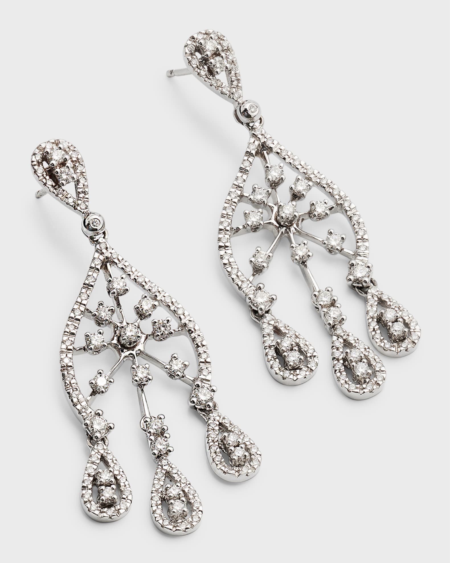 Cassidy Diamonds 18K White Gold Diamond Chandelier Earrings Neiman Marcus