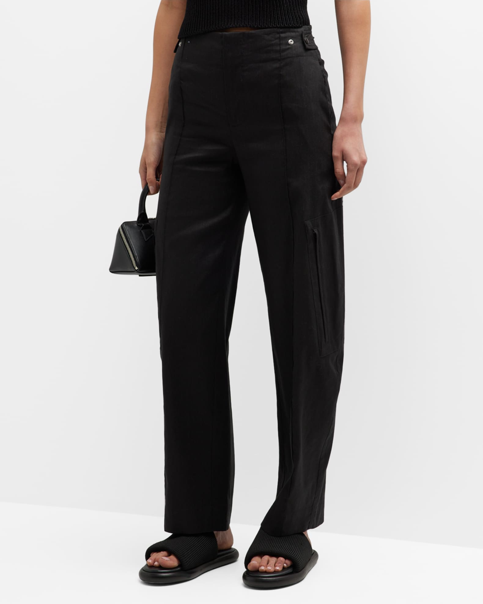 Vince High-Waist Tailored Utility Trousers | Neiman Marcus
